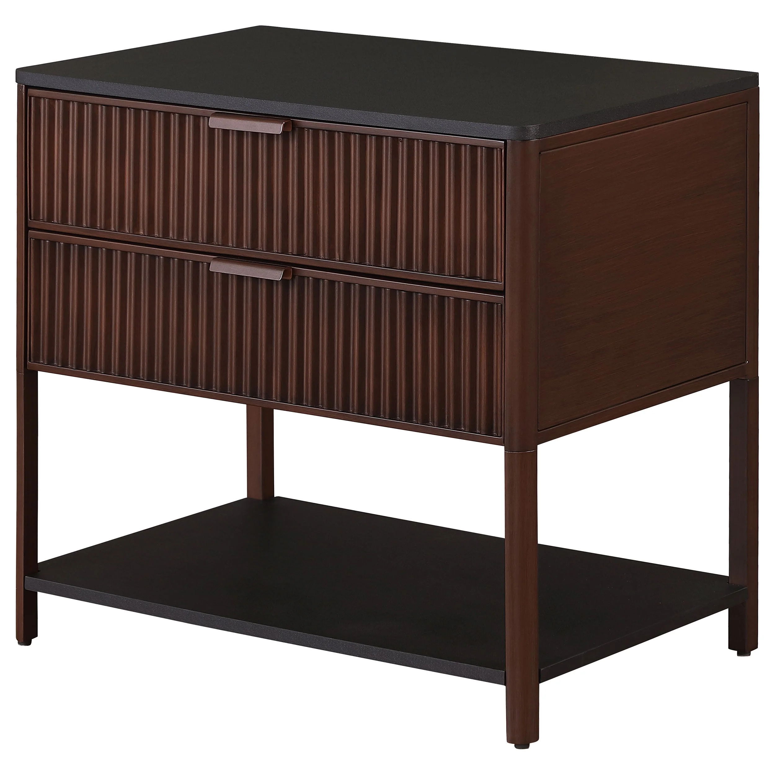 Zimmerlee 2-drawer Side Table with Shelf Rust Brown - Image 5
