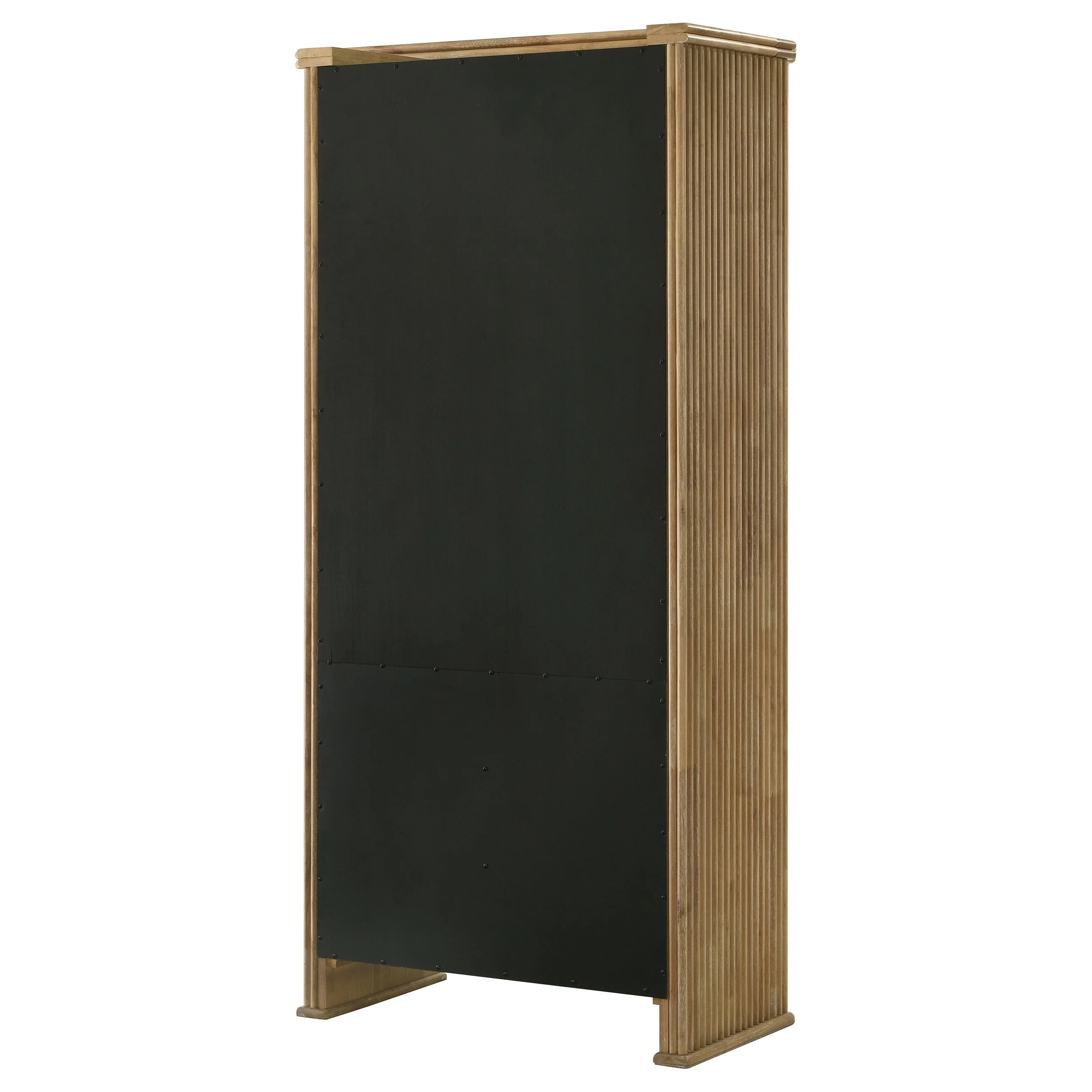 Adina 77-inch Tall Display Cabinet Distressed Light Brown - Image 11