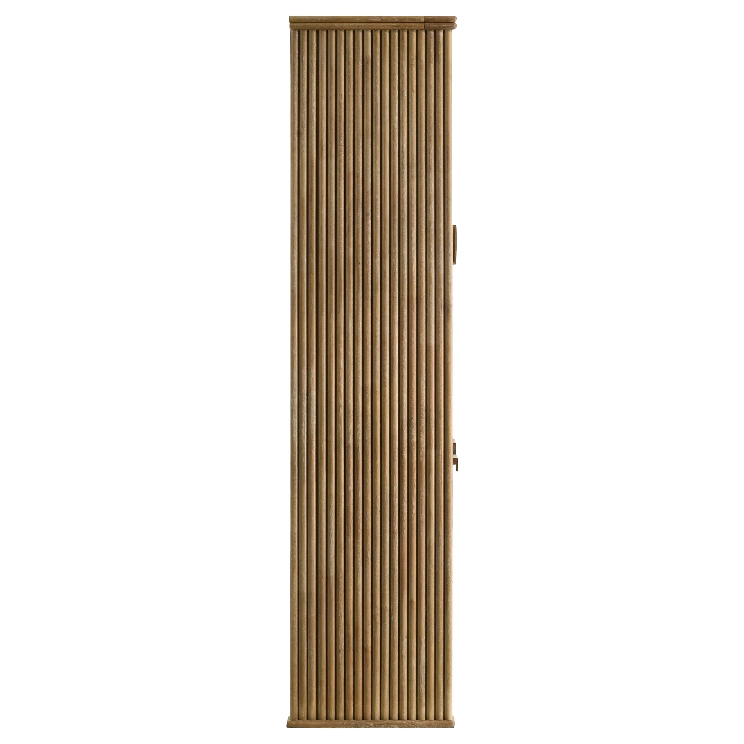 Adina 77-inch Tall Display Cabinet Distressed Light Brown - Image 12