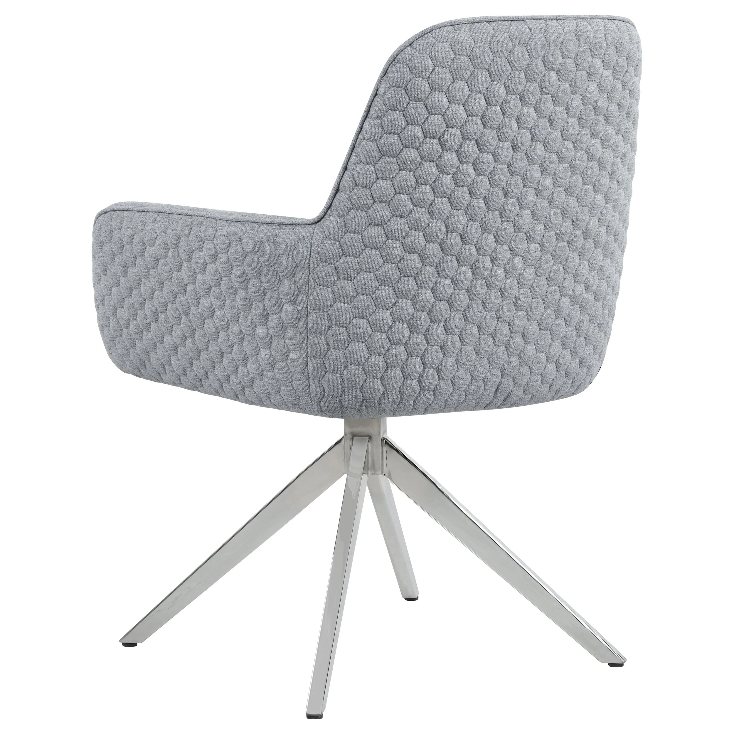 Abby Fabric Upholstered Swivel Dining Arm Chair Light Grey - Image 7