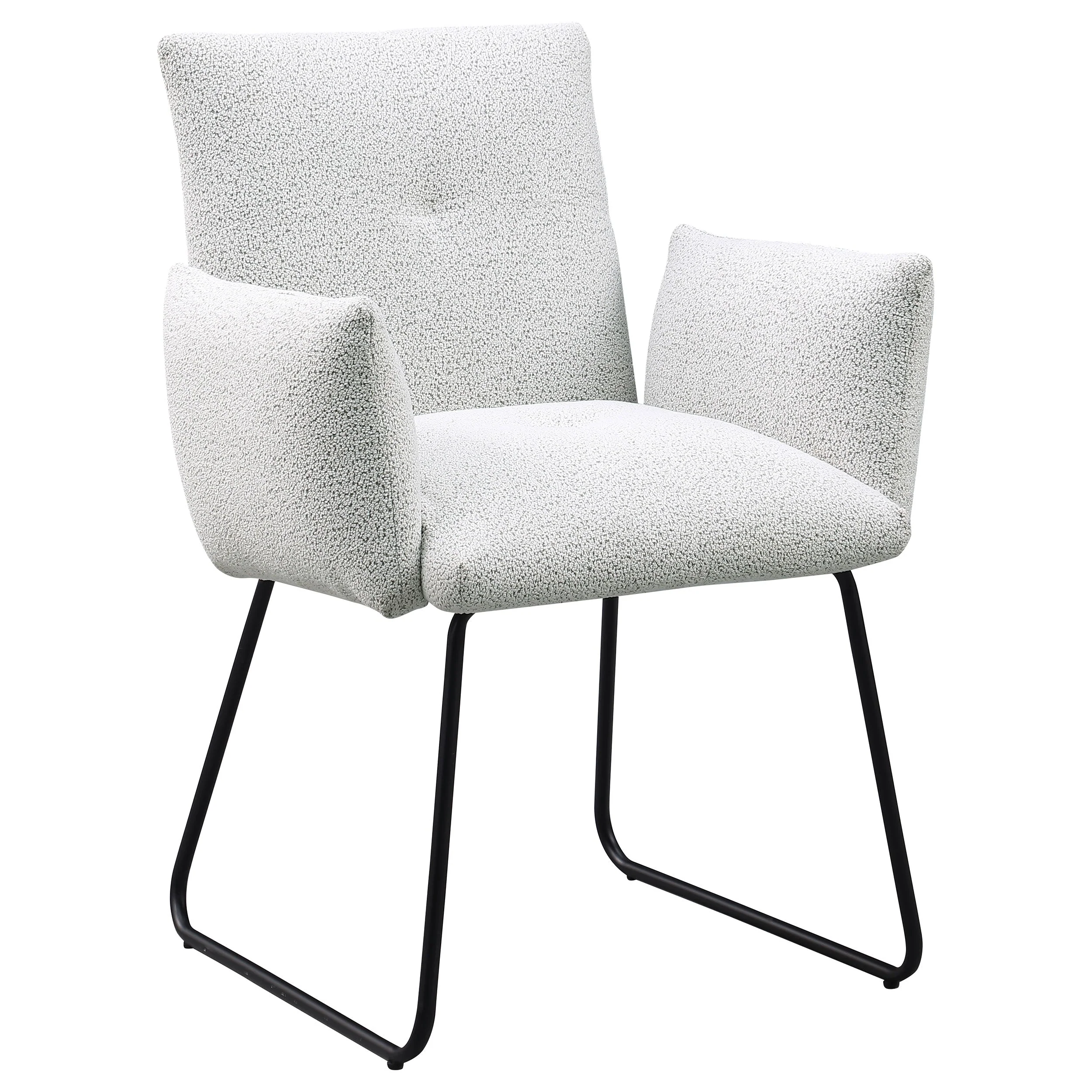 Ackland Upholstered Dining Arm Chair Light Grey (Set of 2) - Image 4