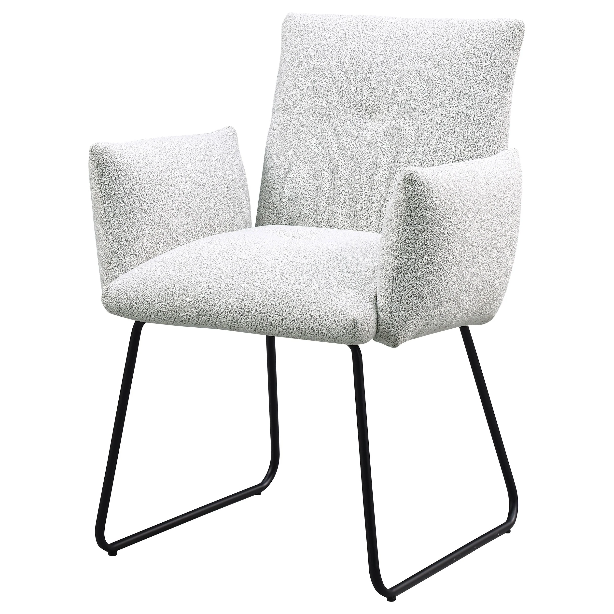 Ackland Upholstered Dining Arm Chair Light Grey (Set of 2) - Image 6