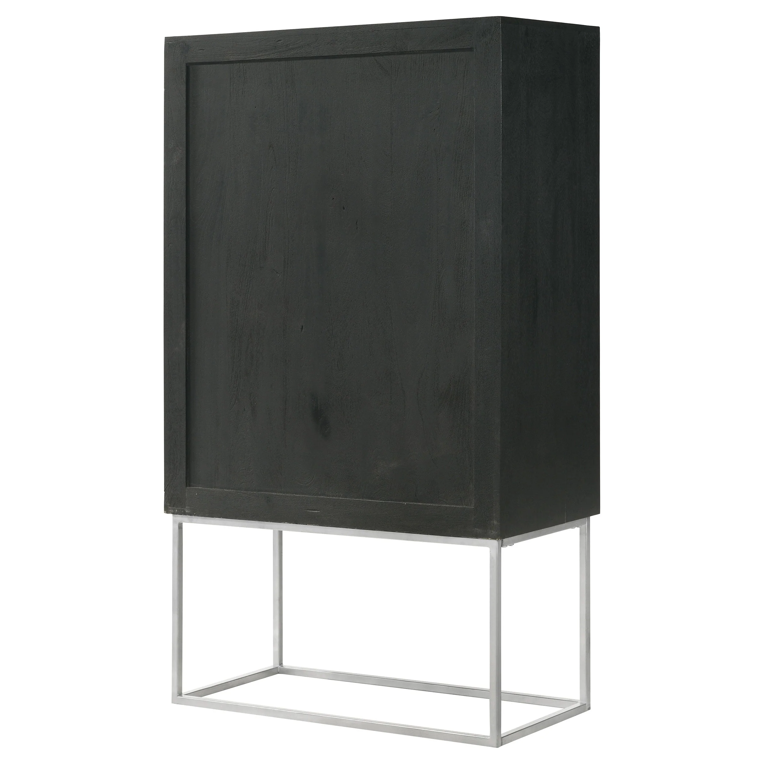 Borman 2-door Home Bar Cabinet Wine Storage Walnut and Black - Image 11