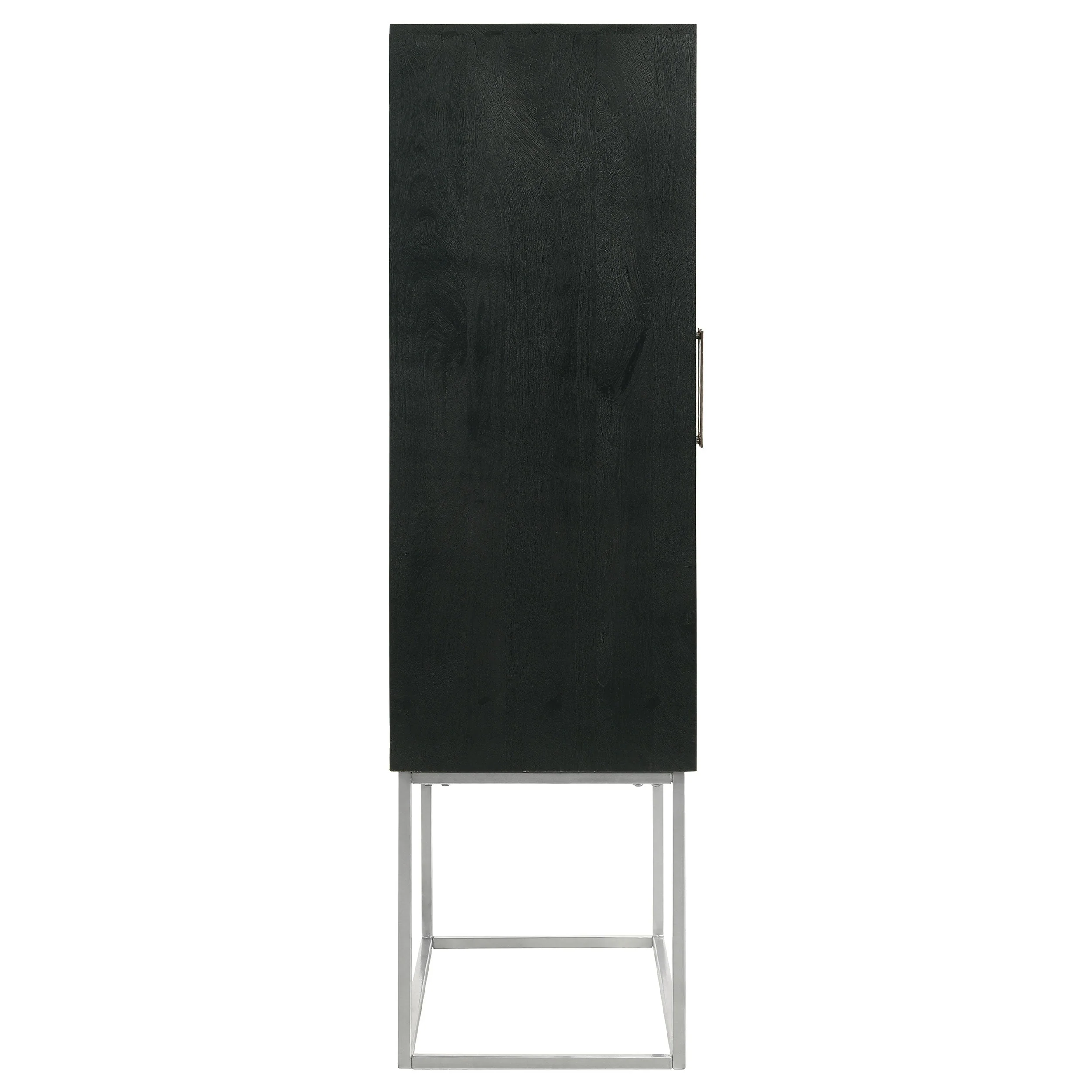 Borman 2-door Home Bar Cabinet Wine Storage Walnut and Black - Image 12