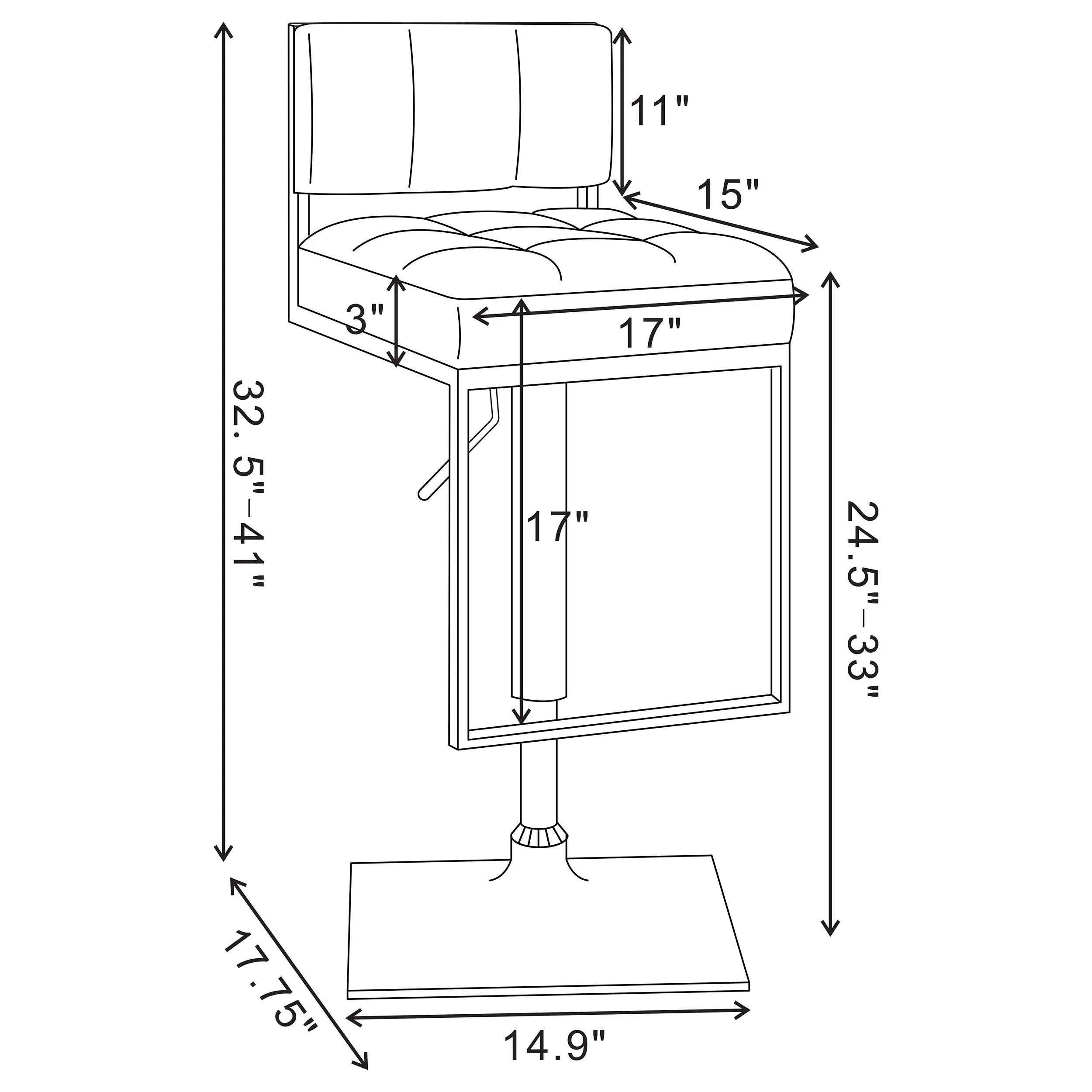 Alameda Adjustable Bar Stool - Image 33