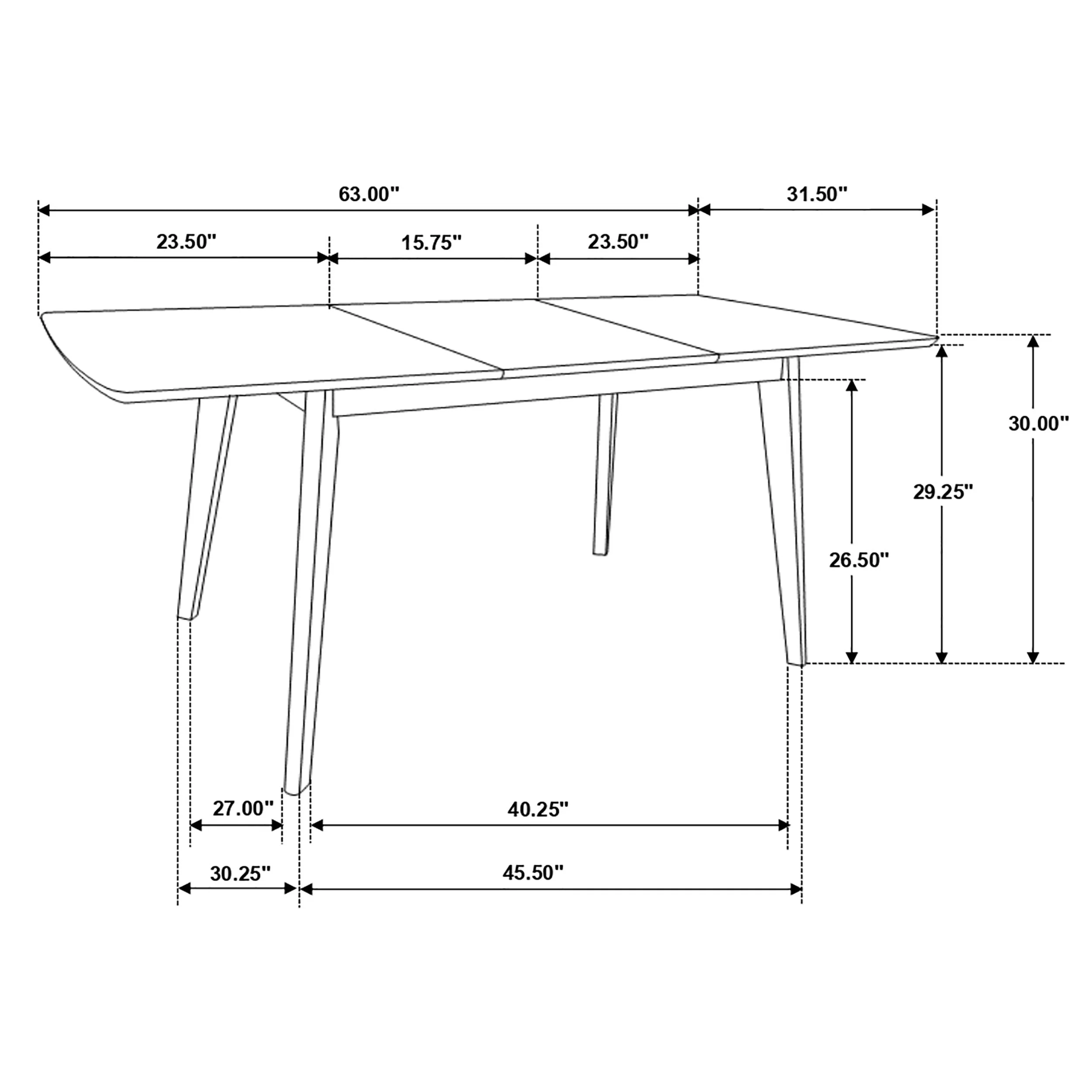 Alfredo 63-inch Extension Leaf Dining Table Natural Walnut - Image 8