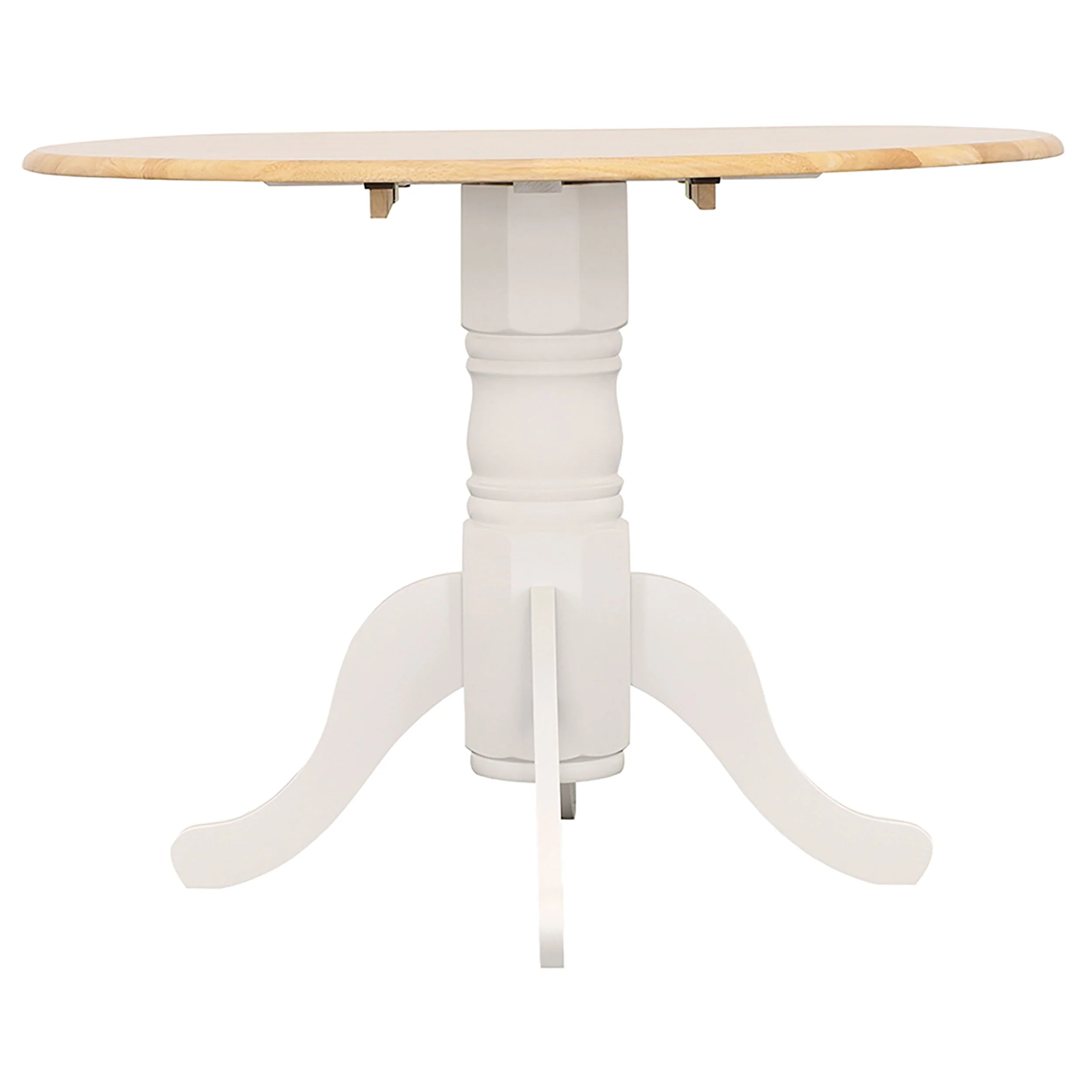 Allison Round 40-inch Drop Leaf Extension Dining Table White - Image 11