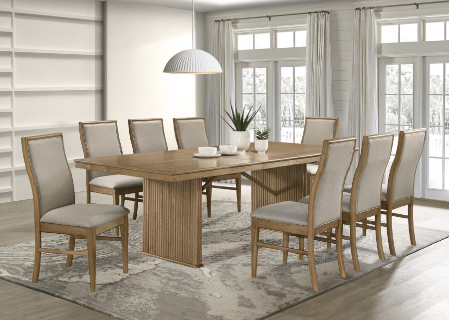 Adina Extension Dining Set Distressed Light Brown - Image 4