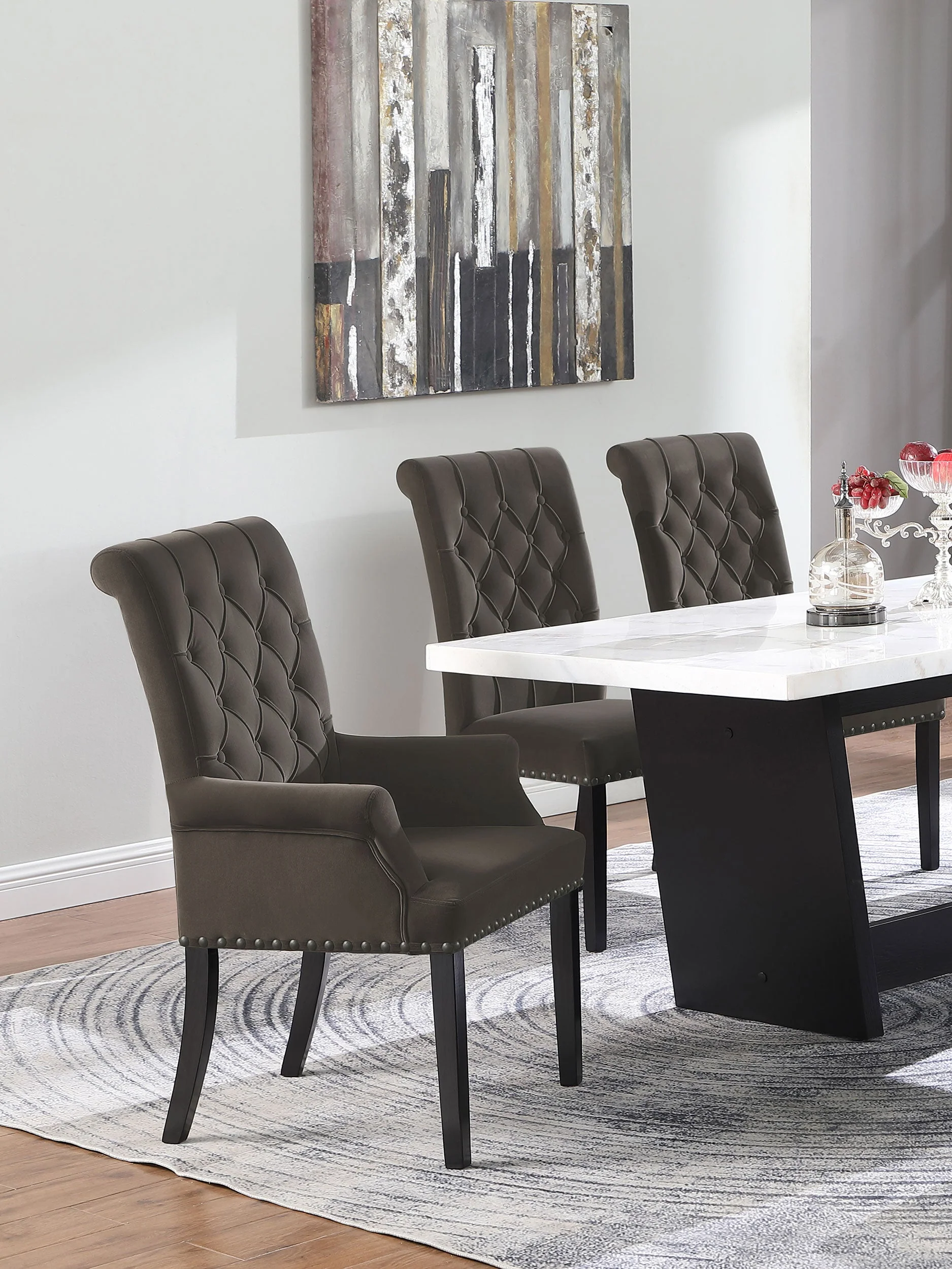 Alana Fabric Upholstered Dining Arm Chair - Image 8