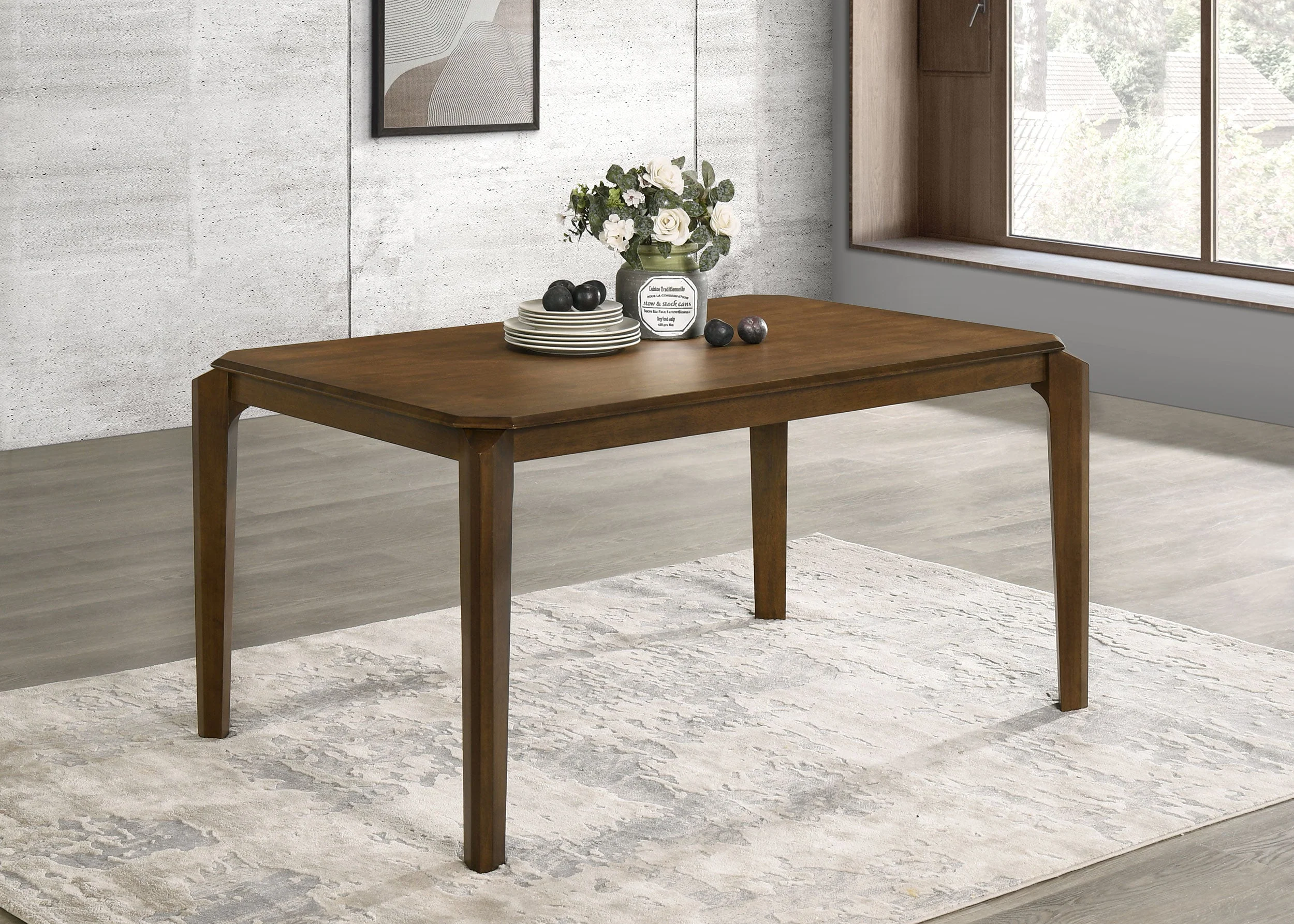 Almonte 59-inch Rectangular Wood Dining Table Dark Brown - Image 3