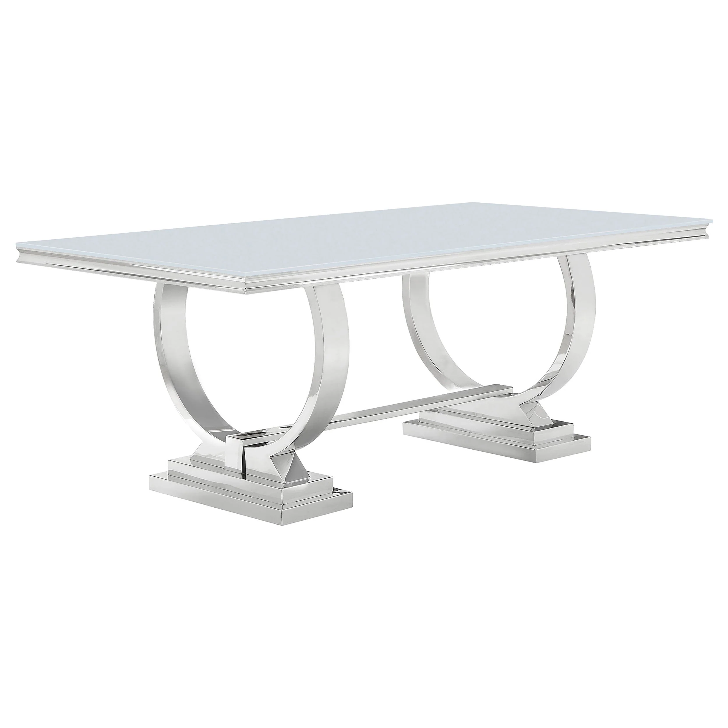 Antoine Rectangular 95-inch Glass Top Dining Table - Image 3