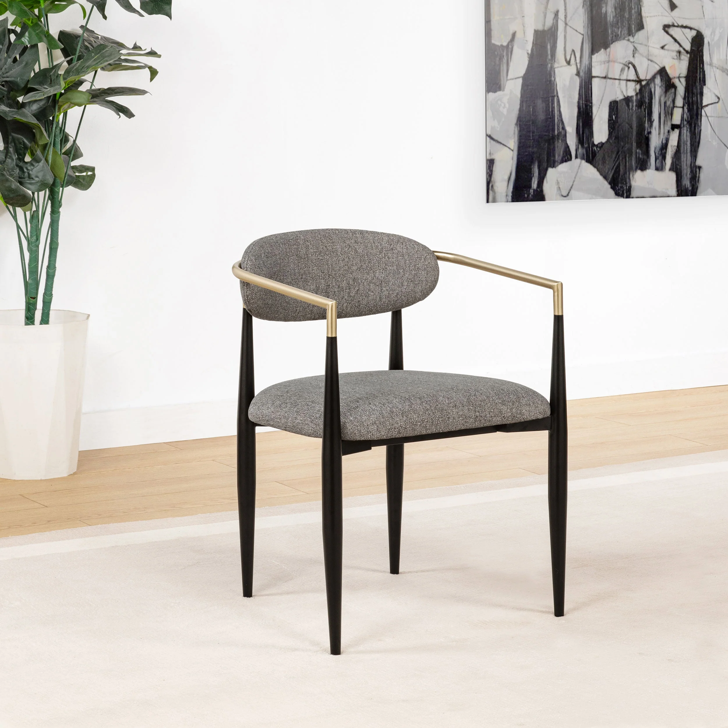 Alexis Fabric Upholstered Dining Arm Chair (Set of 2) - Image 5