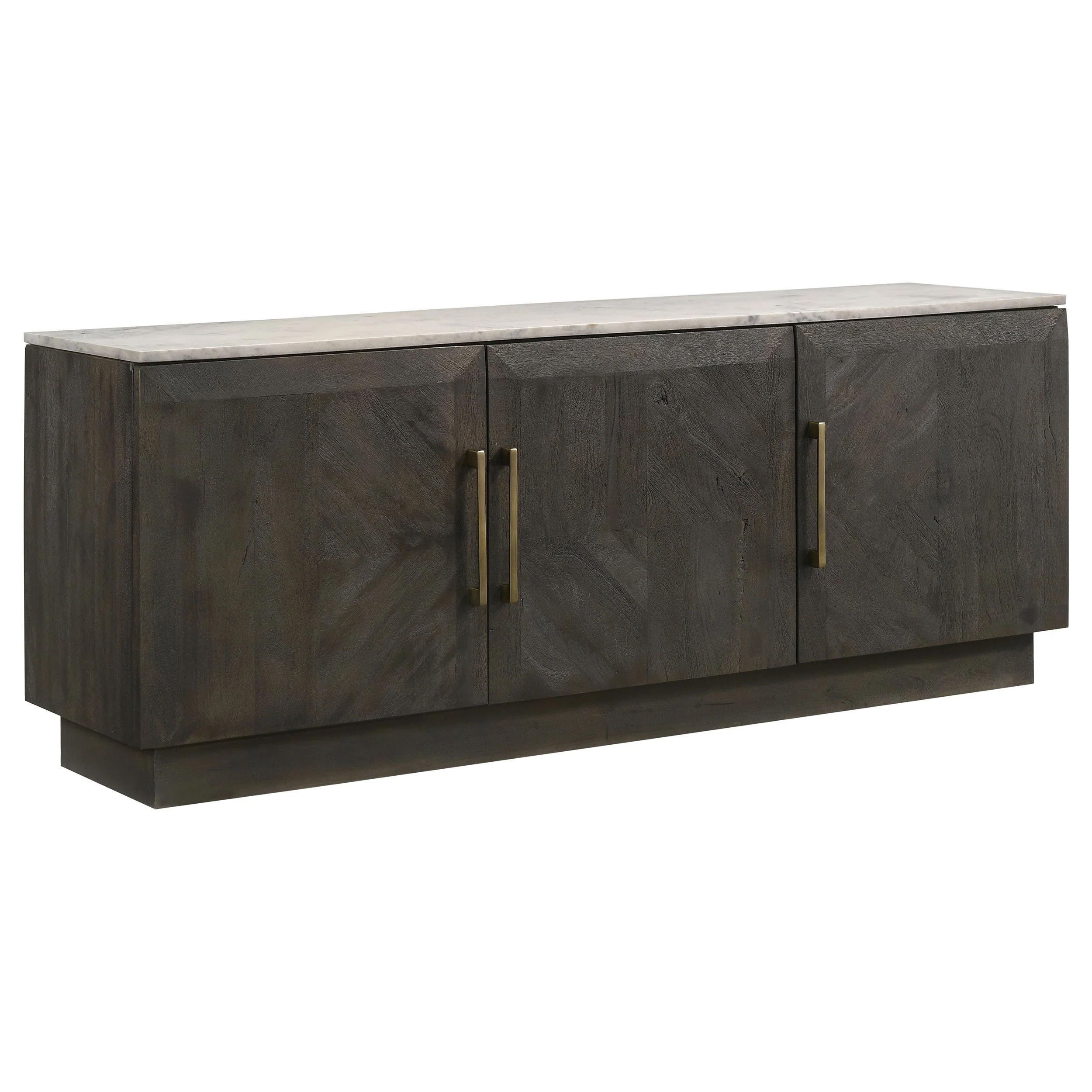 Dennis 3-door Marble Top Sideboard Buffet Tobacco Grey - Image 2