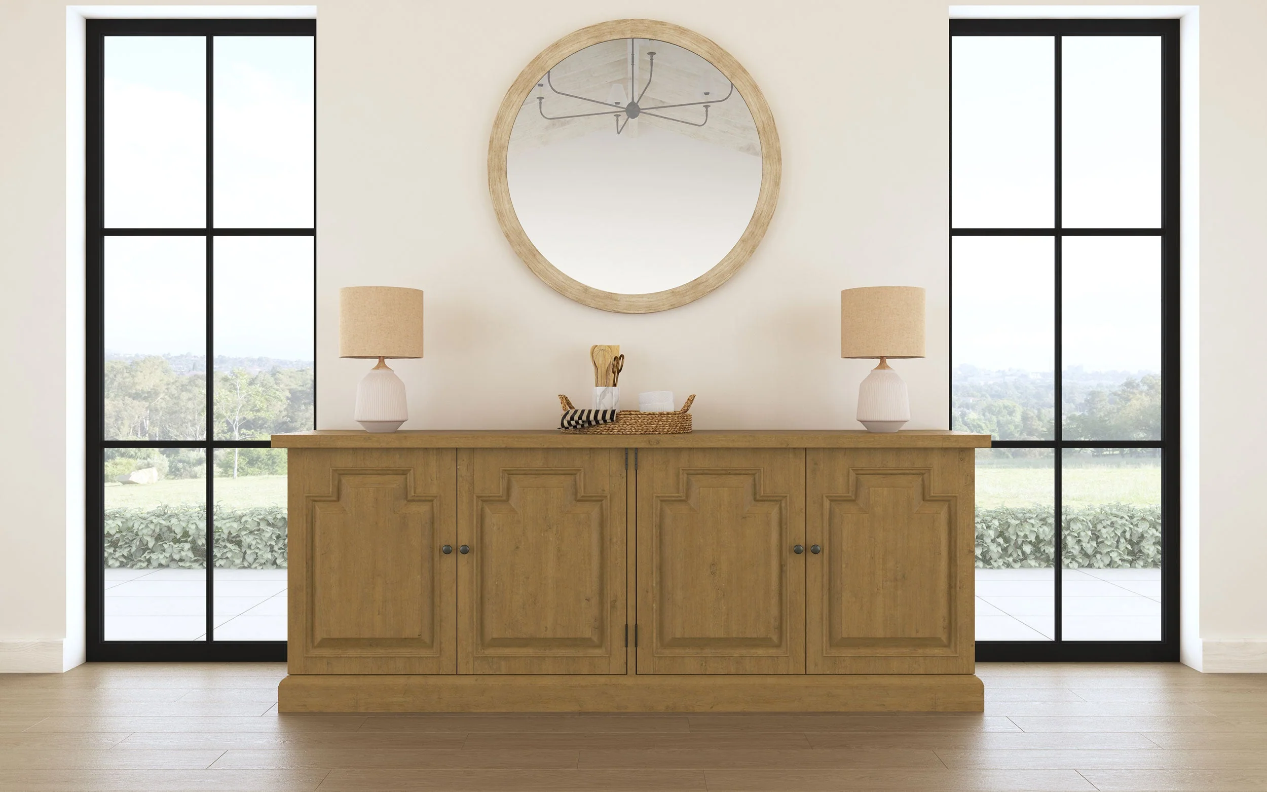 Florence 4-door Dining Sideboard Buffet Cabinet - Image 5