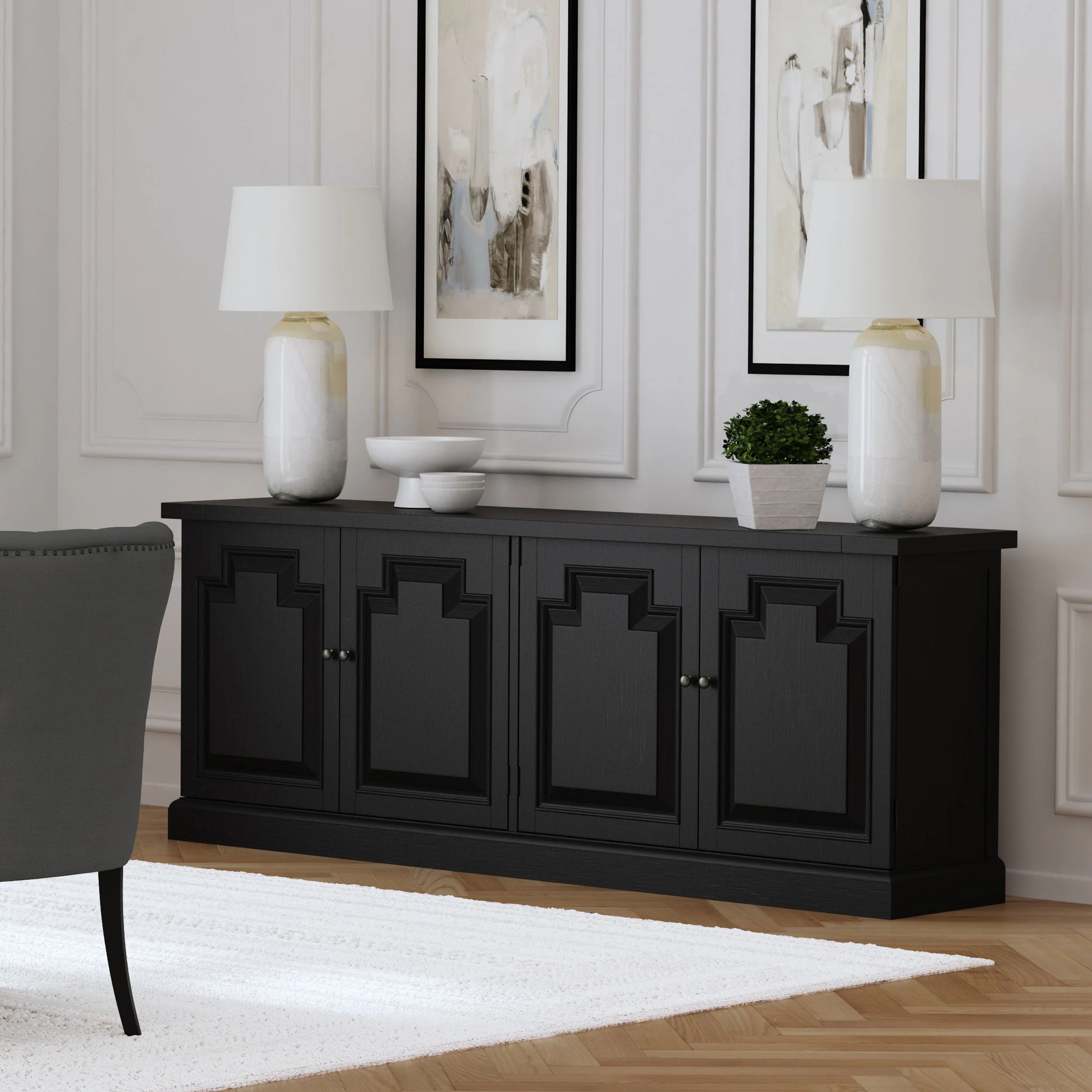 Florence 4-door Dining Sideboard Buffet Cabinet - Image 6