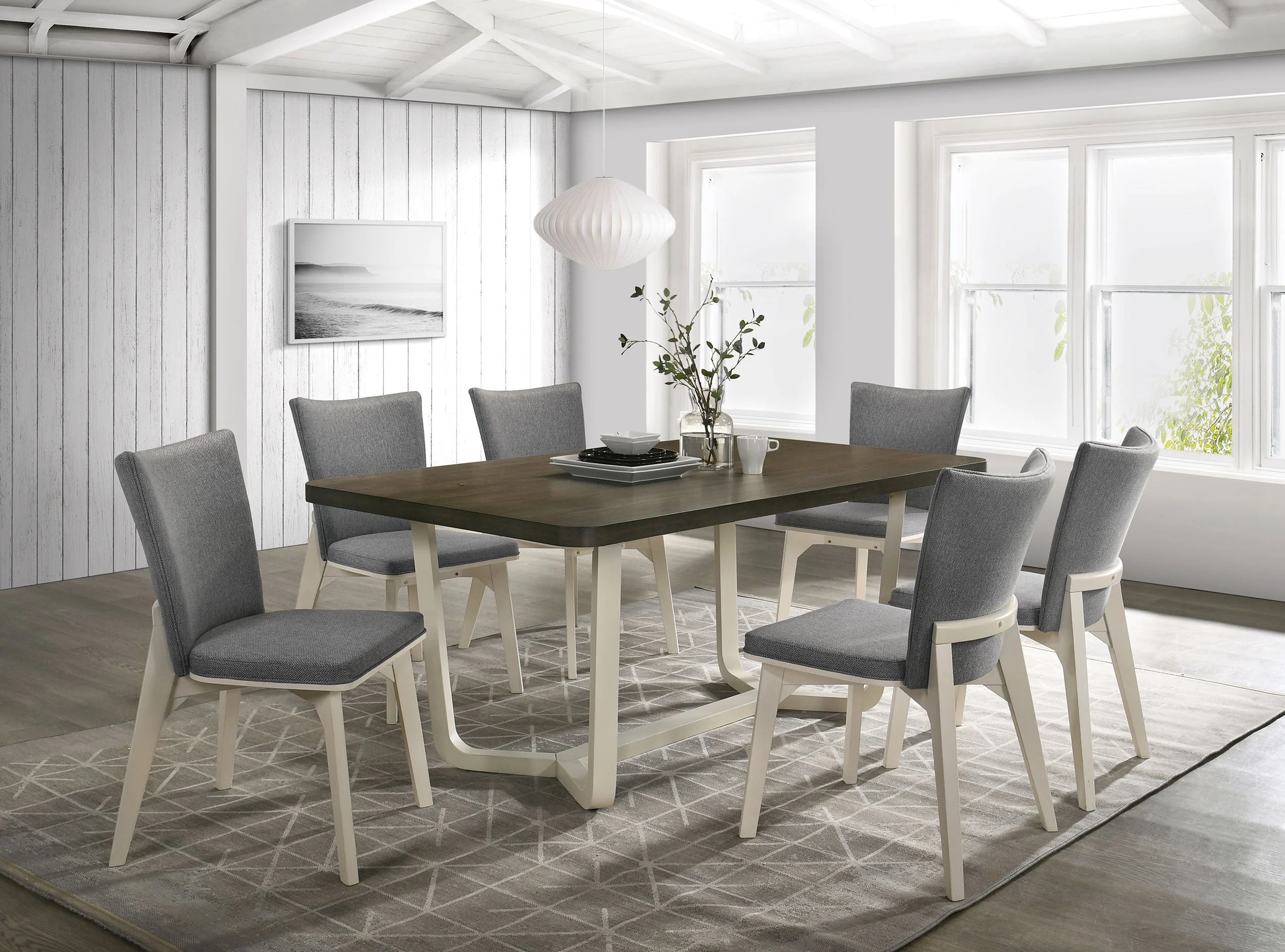 Biloxi 71-inch Rectangular Dining Set Greyish Brown - Image 4