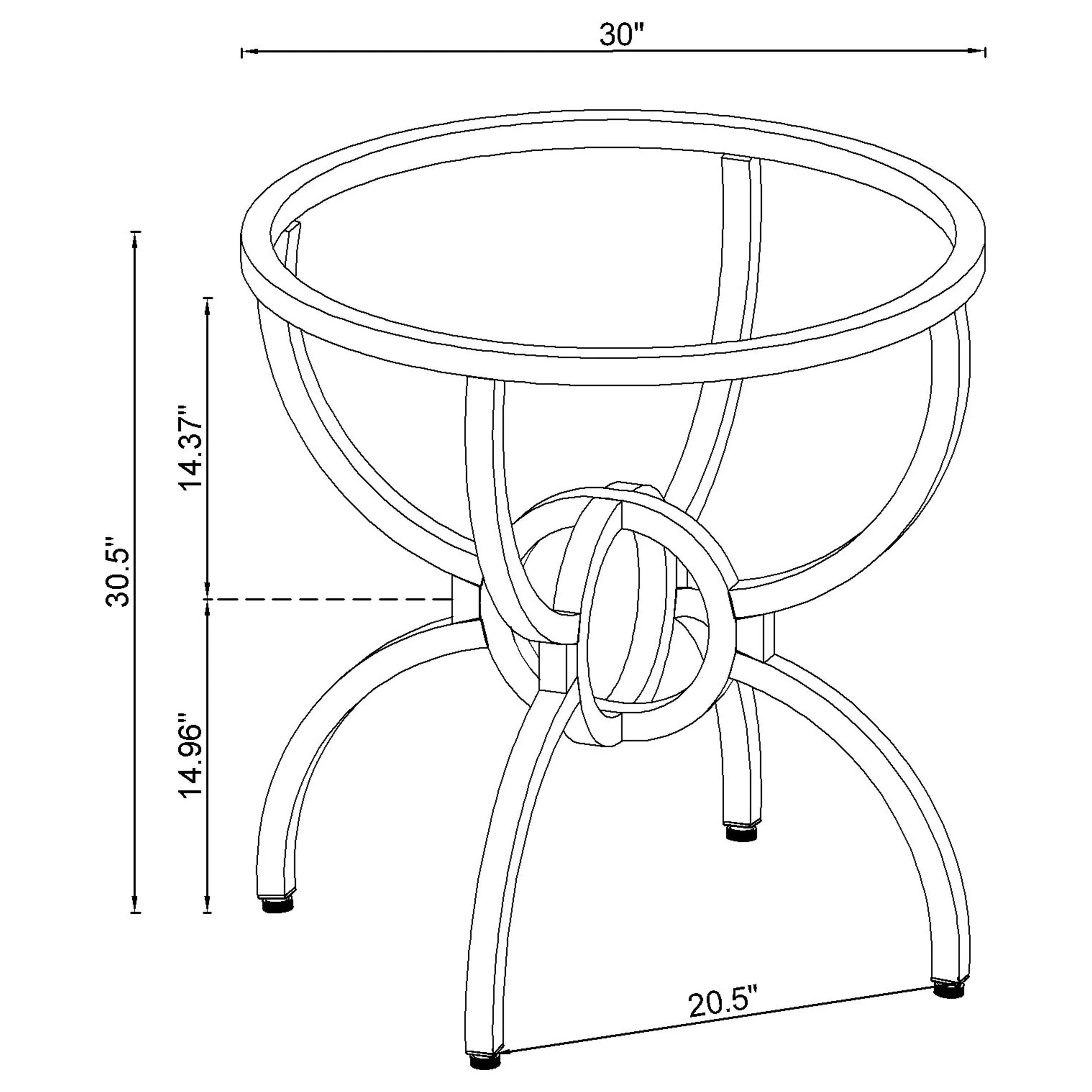Aviano Round Metal Dining Table Base Gunmetal - Image 7