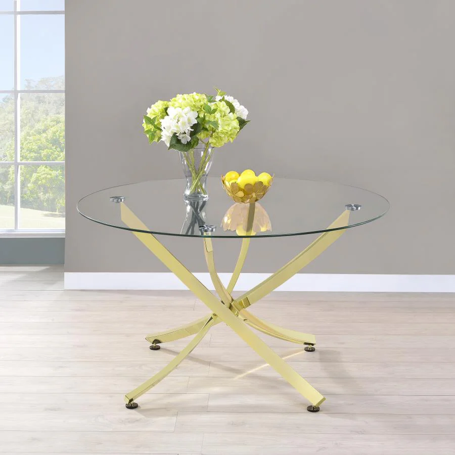 Beckham Round 46-inch Glass Top Dining Table - Image 2