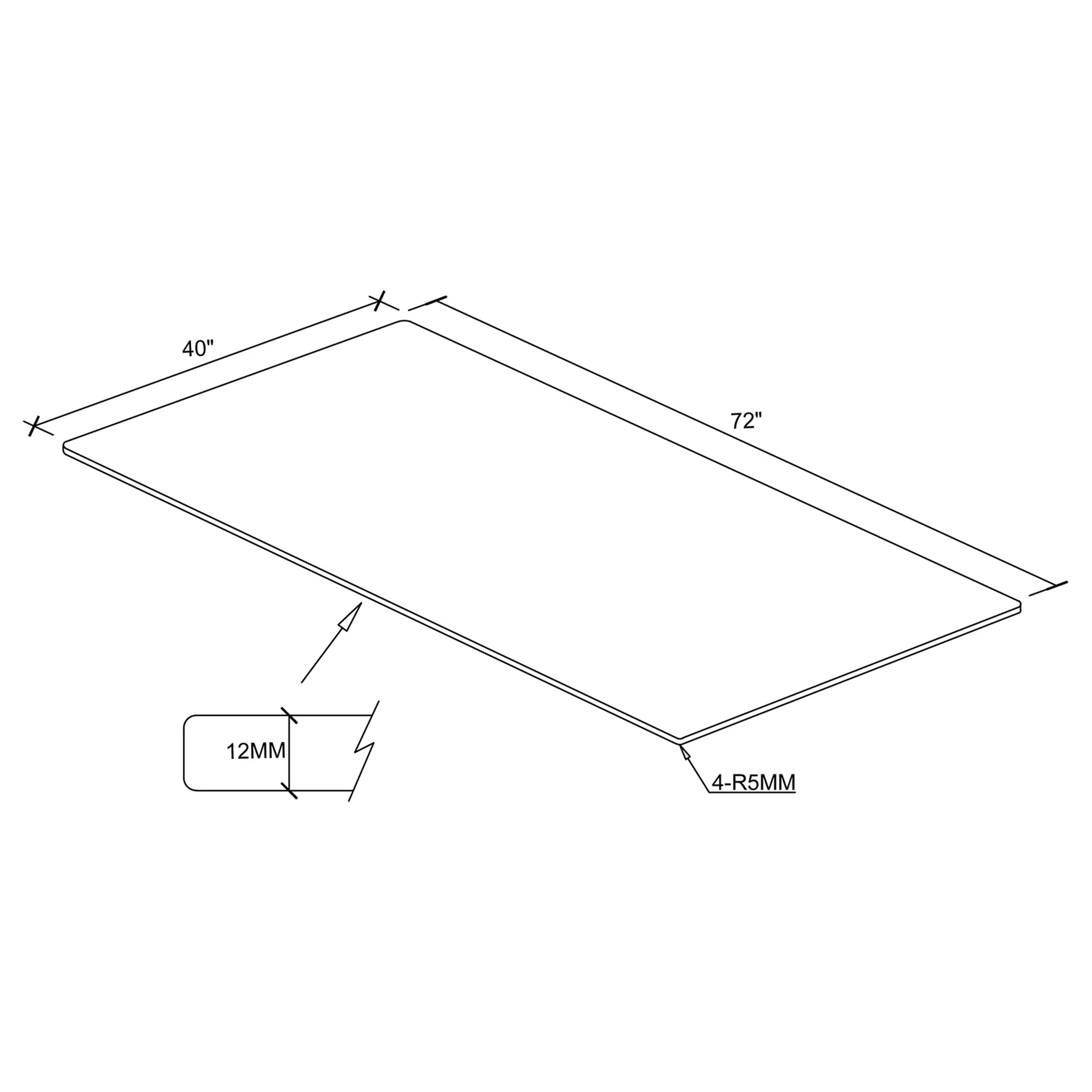 52x27-inch 6mm Rectangular Clear Tempered Glass Top - Image 12