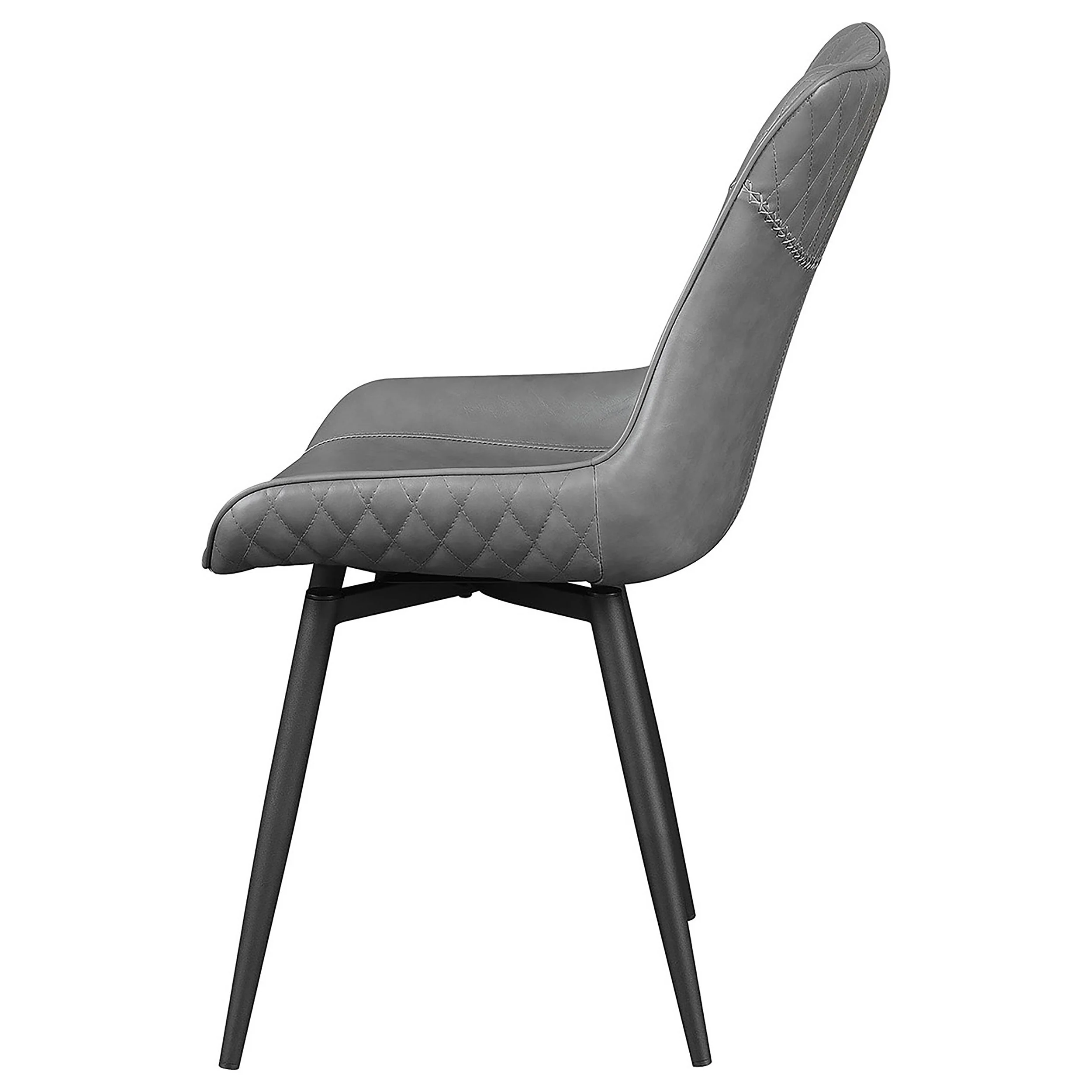 Brassie Upholstered Swivel Dining Side Chair Grey (Set of 2) - Image 7