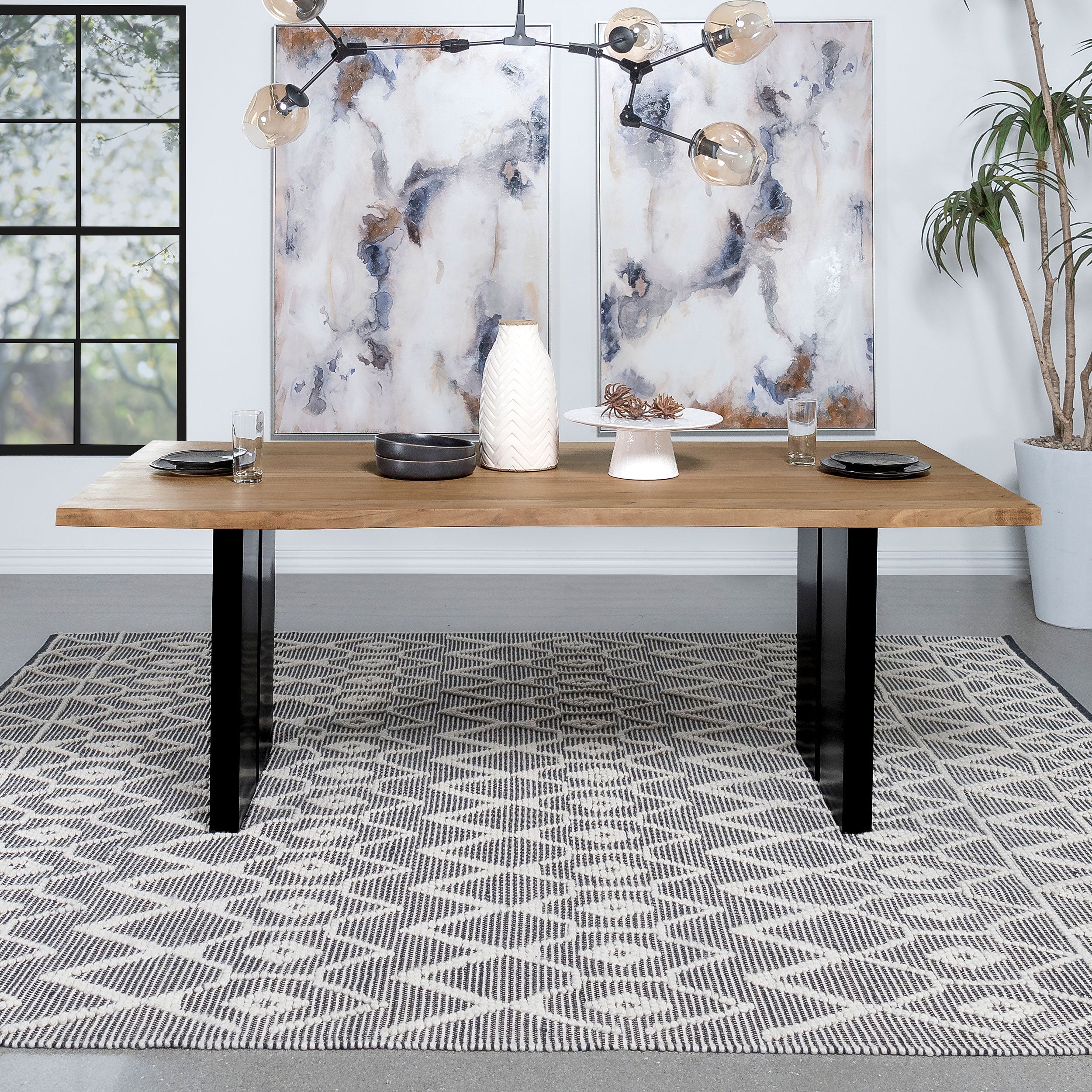 Bradshaw 80-inch Live Edge Wood Dining Table Natural Acacia - Image 3