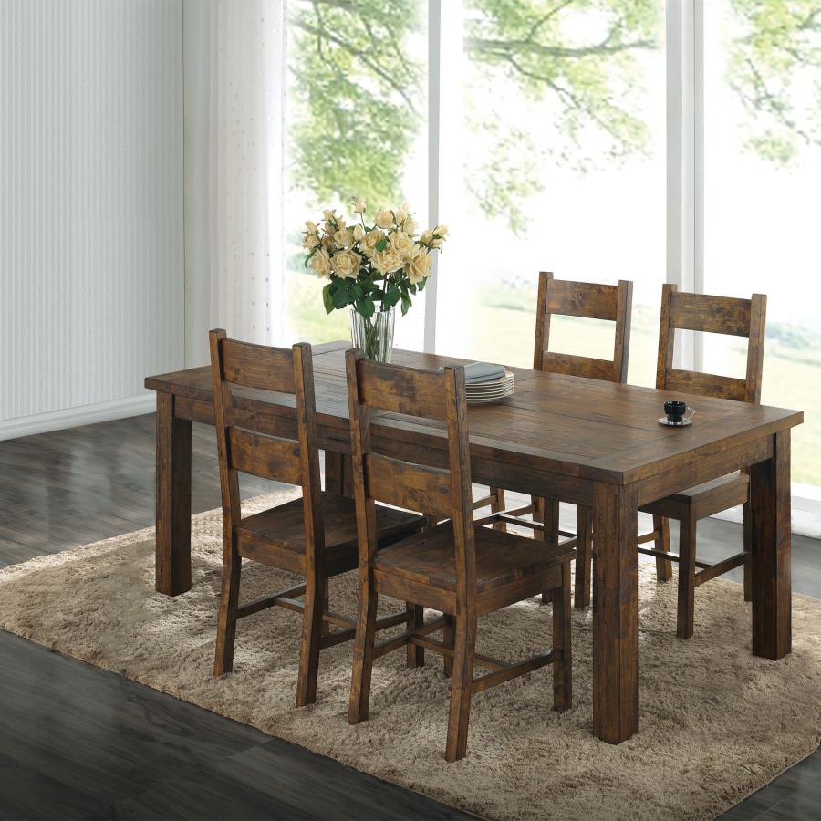 Coleman Rectangular Dining Set Rustic Golden Brown - Image 2