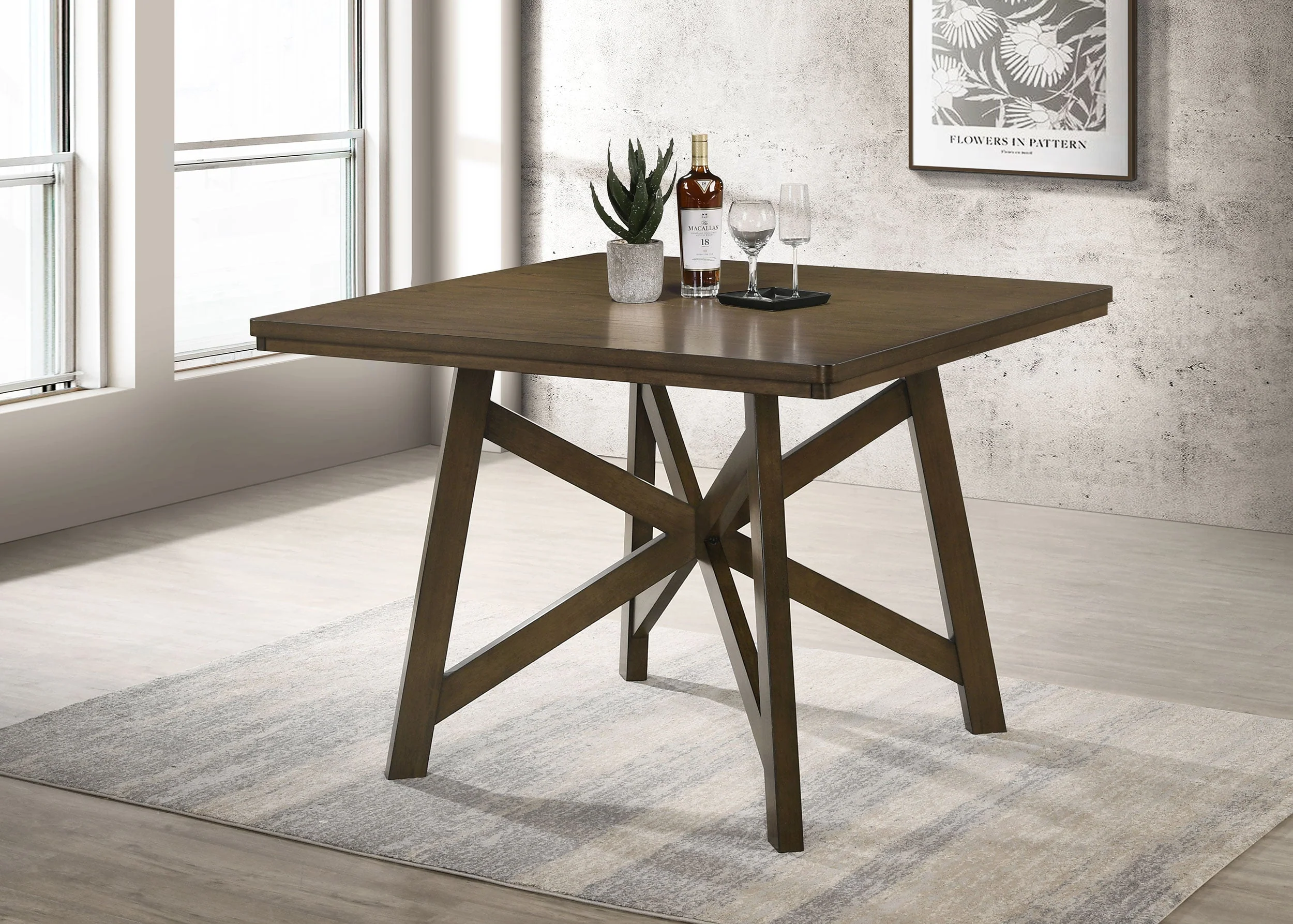 Canfield 47-inch Square Counter Height Dining Table Brown - Image 3