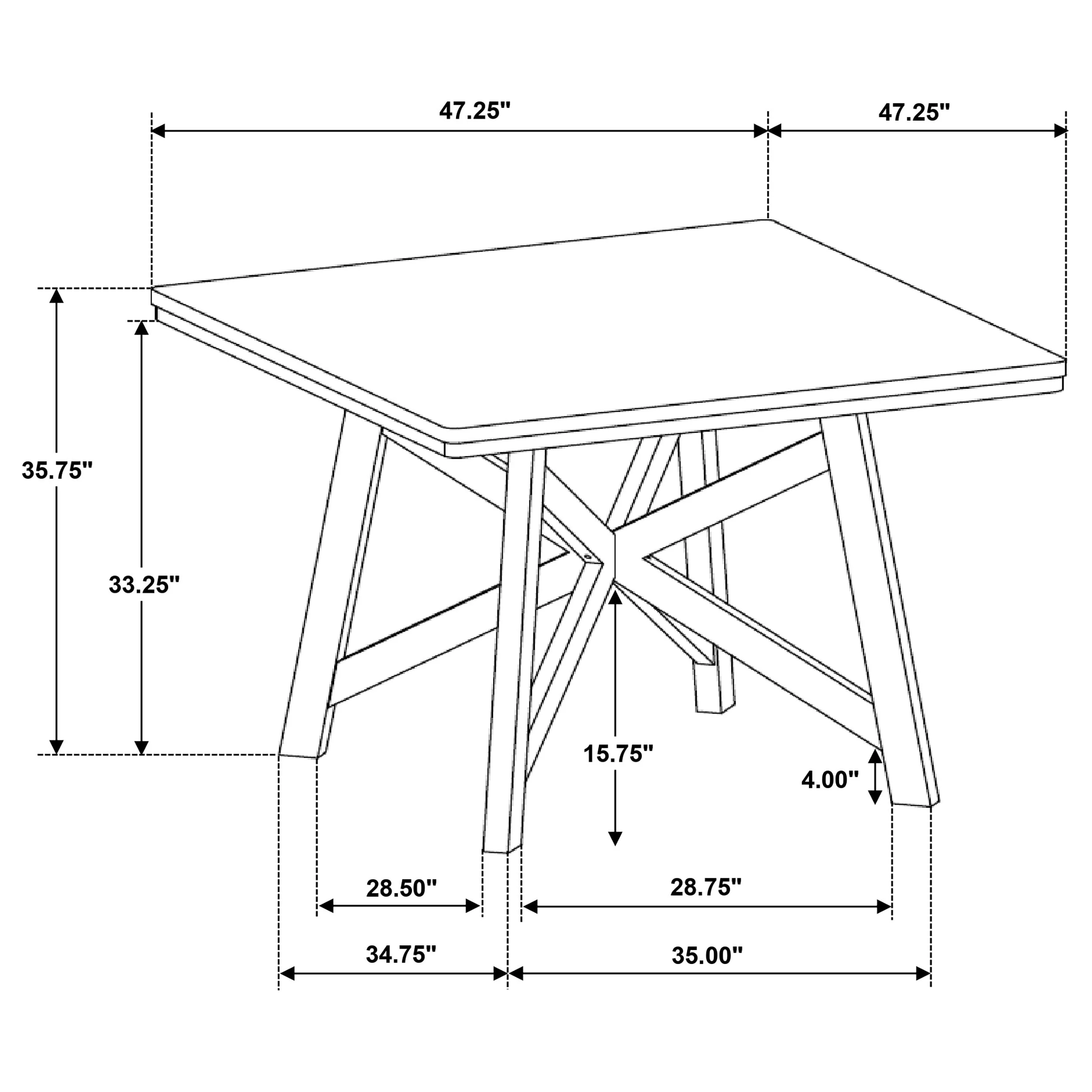 Canfield 47-inch Square Counter Height Dining Table Brown - Image 9