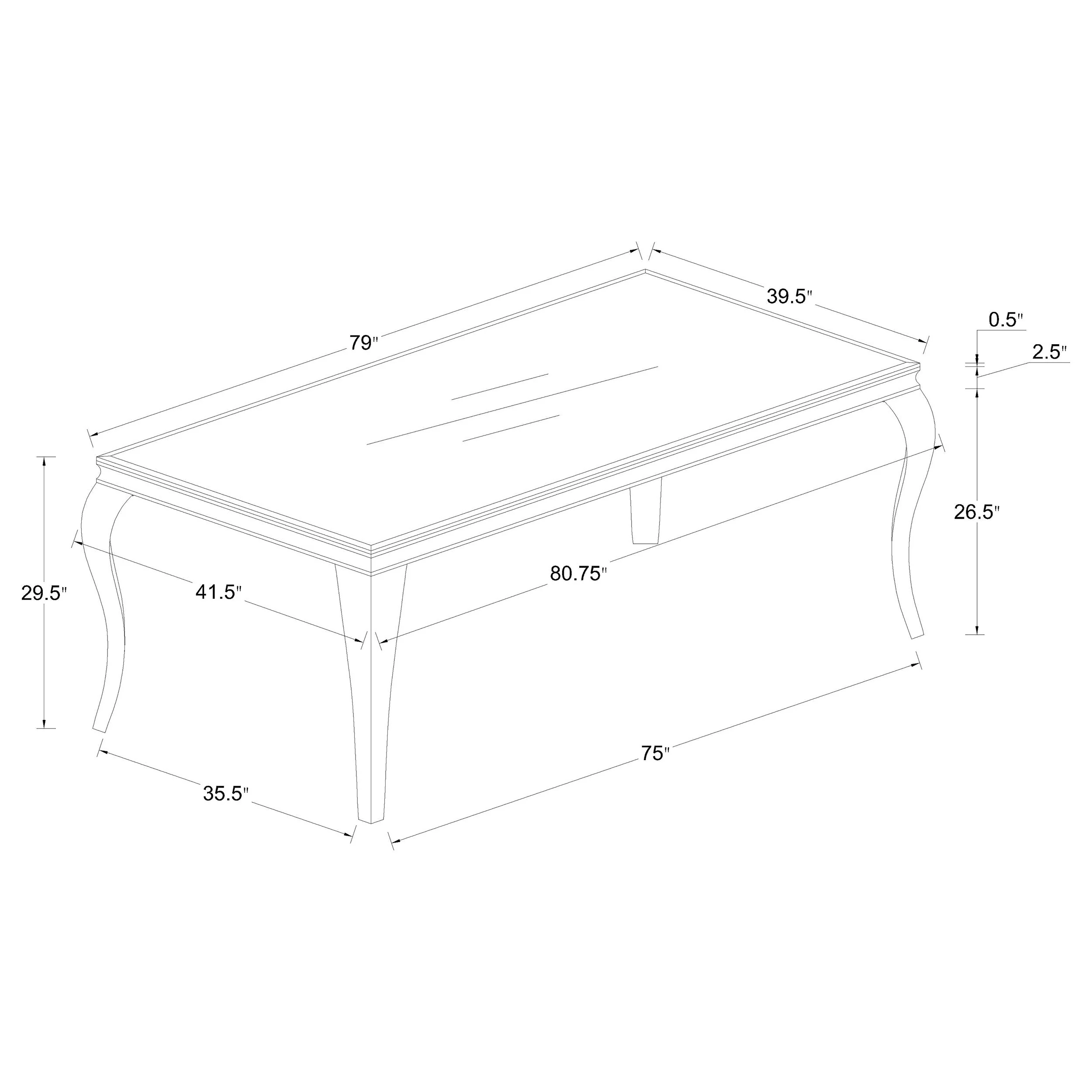 Carone Rectangular 81-inch Glass Top Dining Table - Image 6