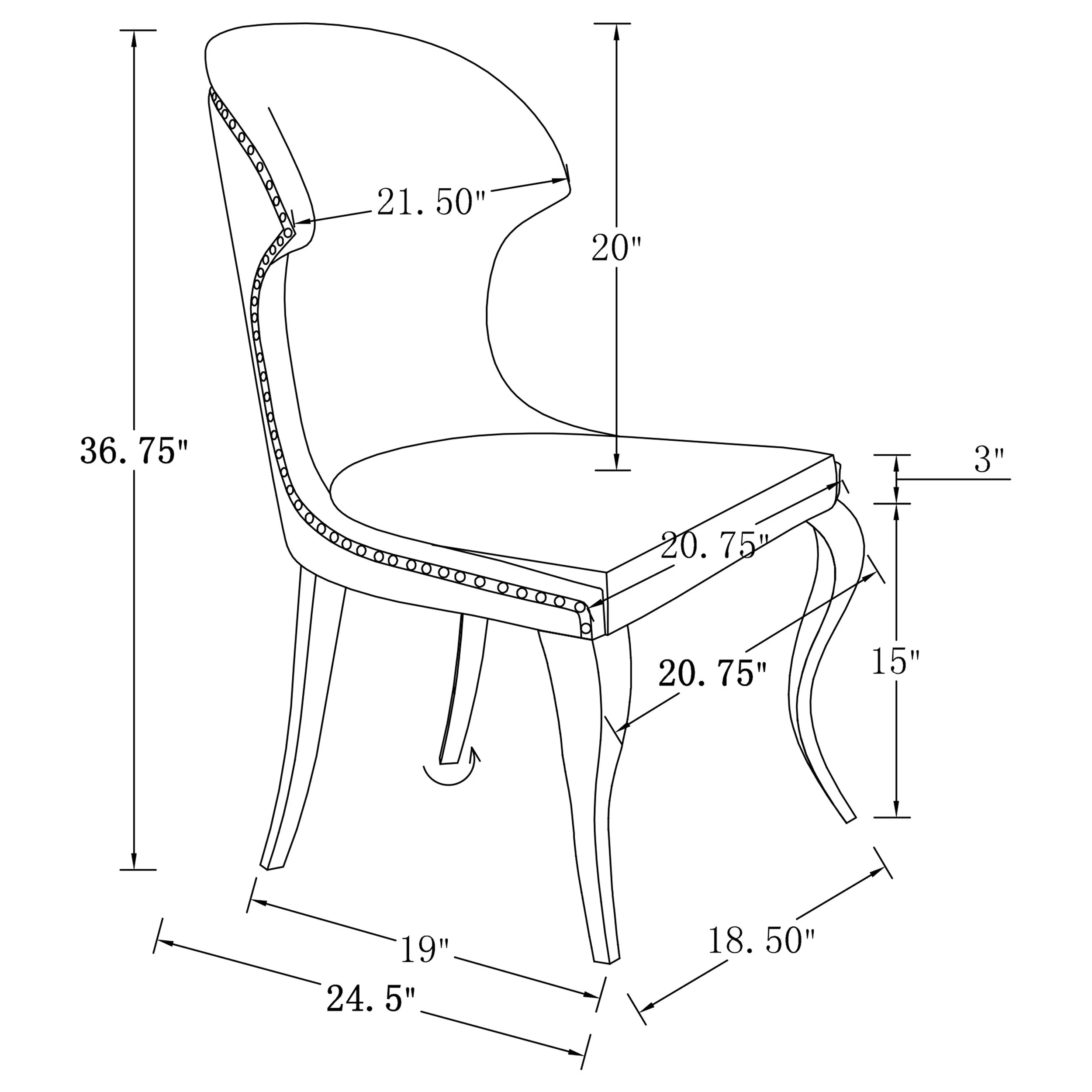 Cheyanne Upholstered Dining Side Chair (Set of 2) - Image 35