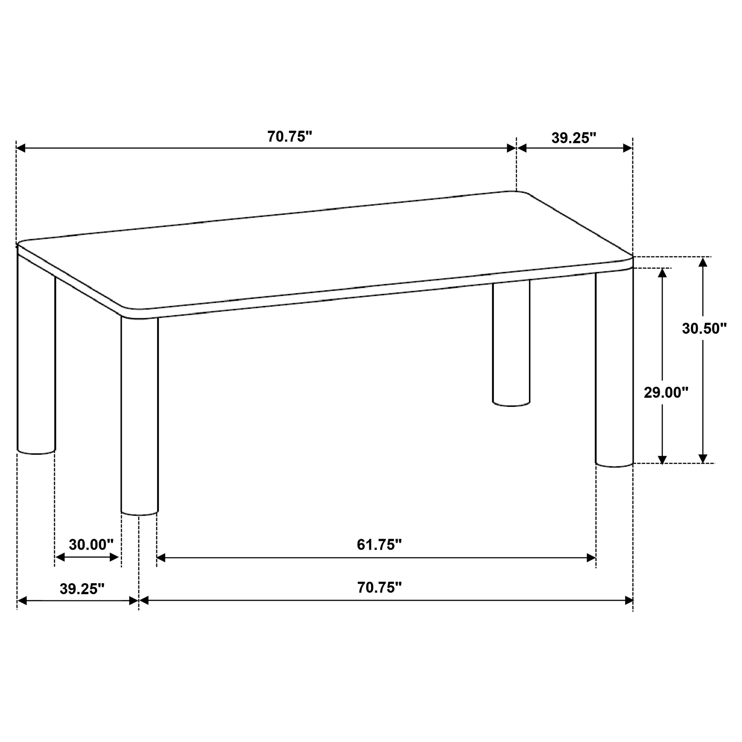 Castlewood 71-inch Rectangular Wood Dining Table Brown Oak - Image 9