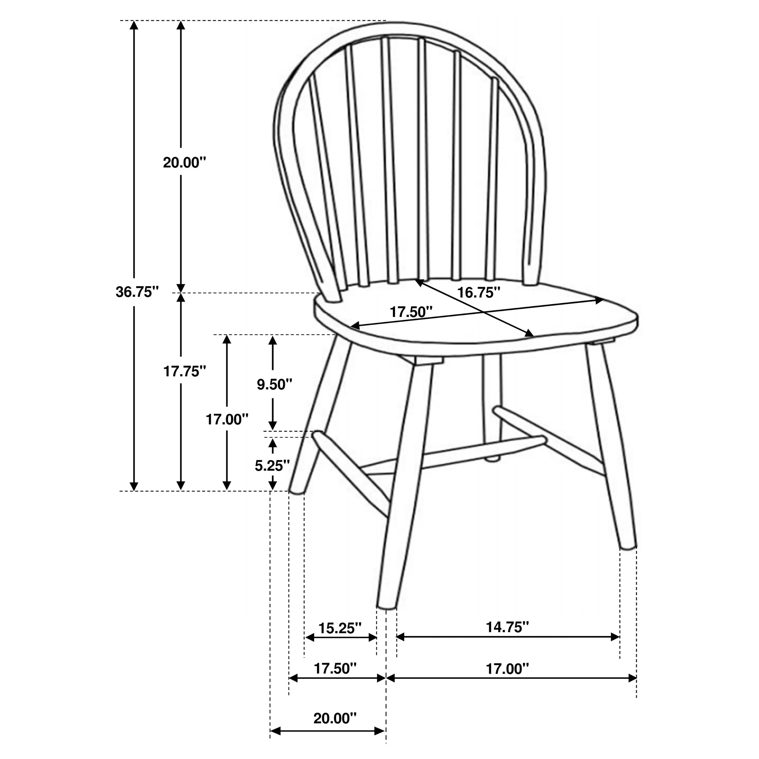 Cinder Wood Dining Side Chair White (Set of 4) - Image 12