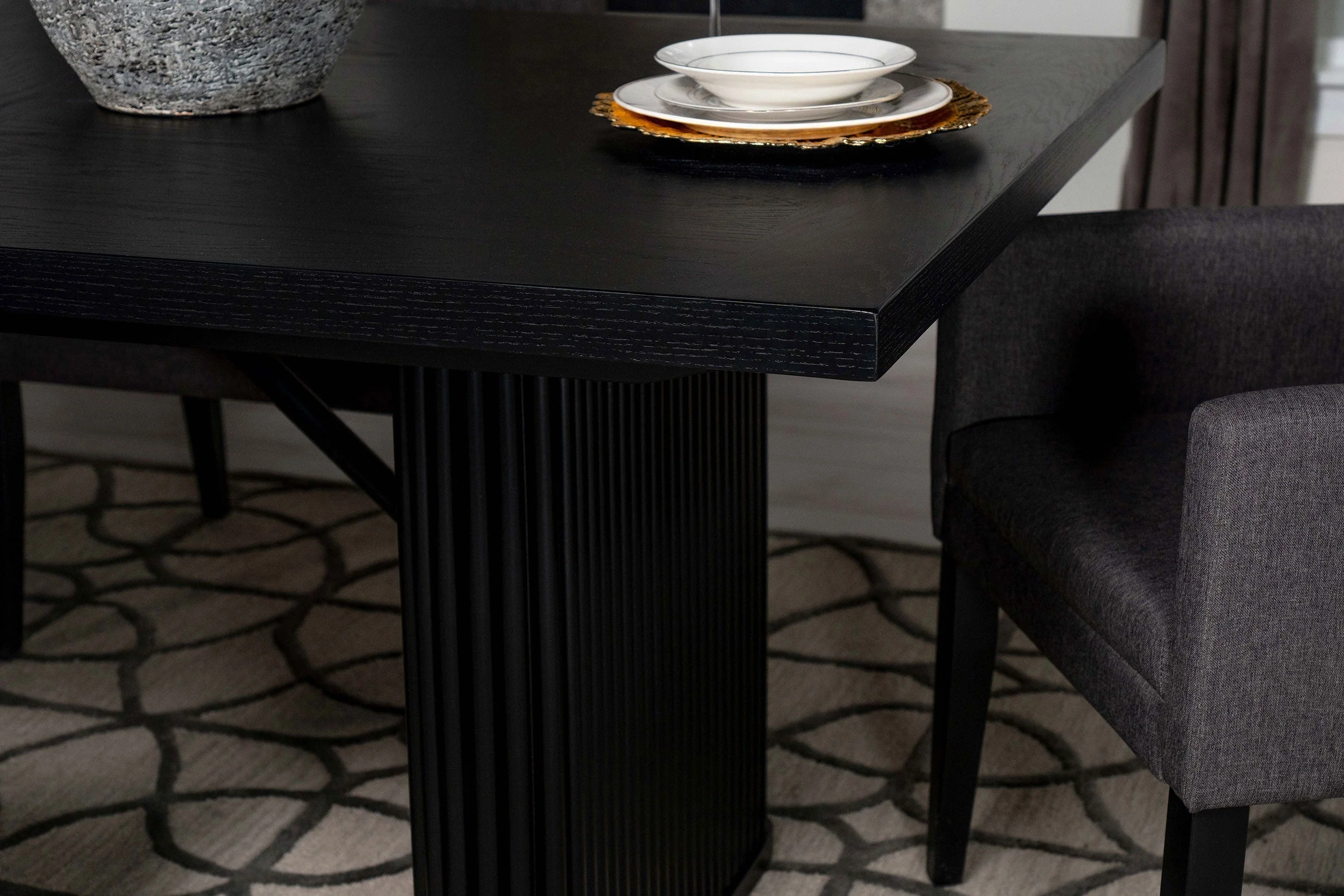 Catherine Rectangular 84-inch Wood Dining Table Black - Image 9