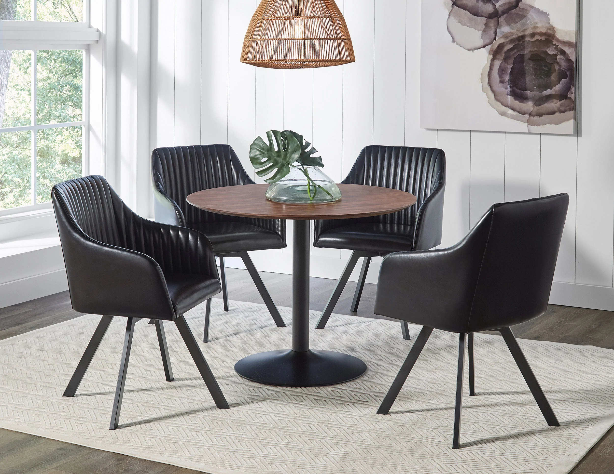 Cora Round 40-inch Wood Top Dining Table Brown Walnut - Image 7