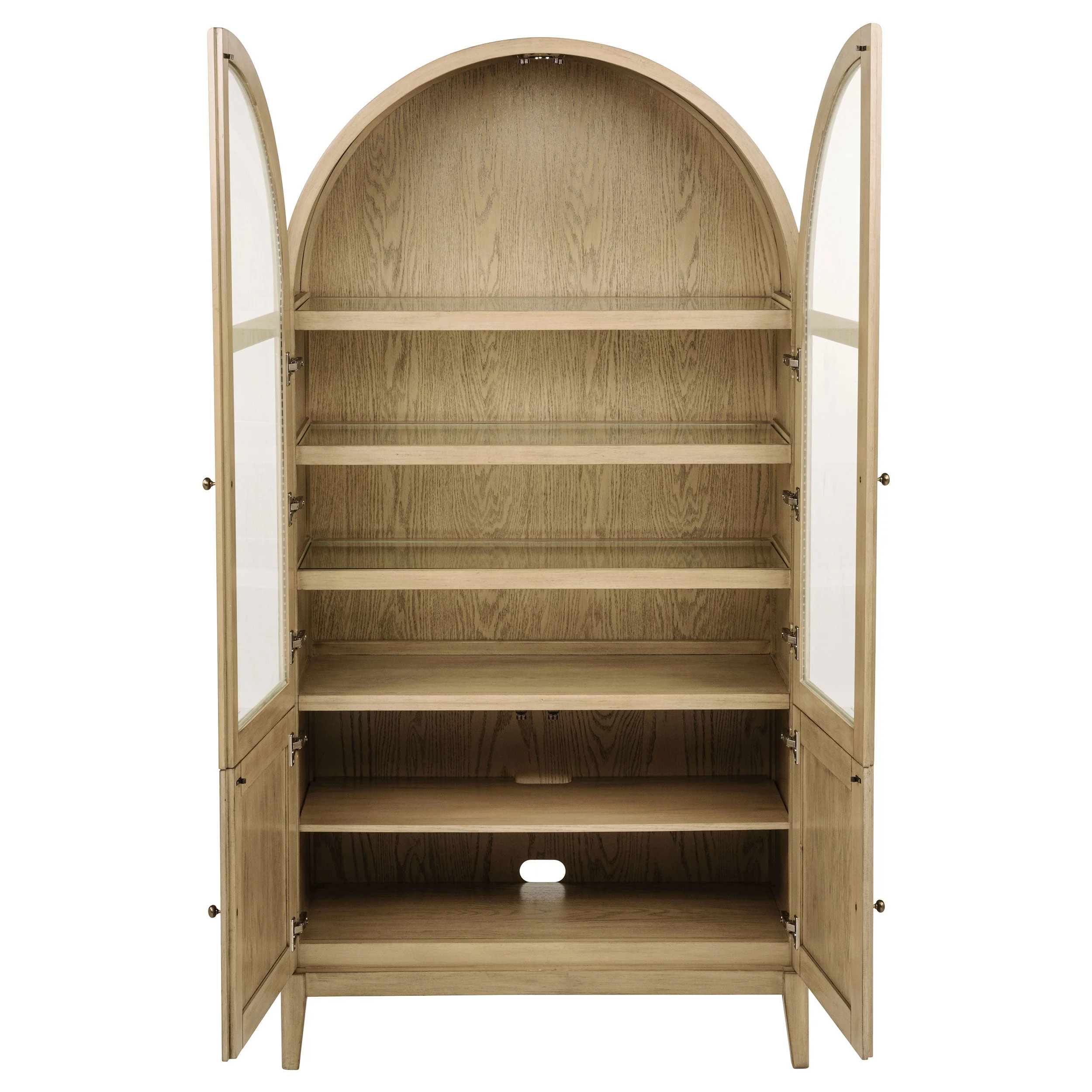 Kailani 4-Door Cane Dining Vitrine Display Cabinet Beige Oak - Image 5