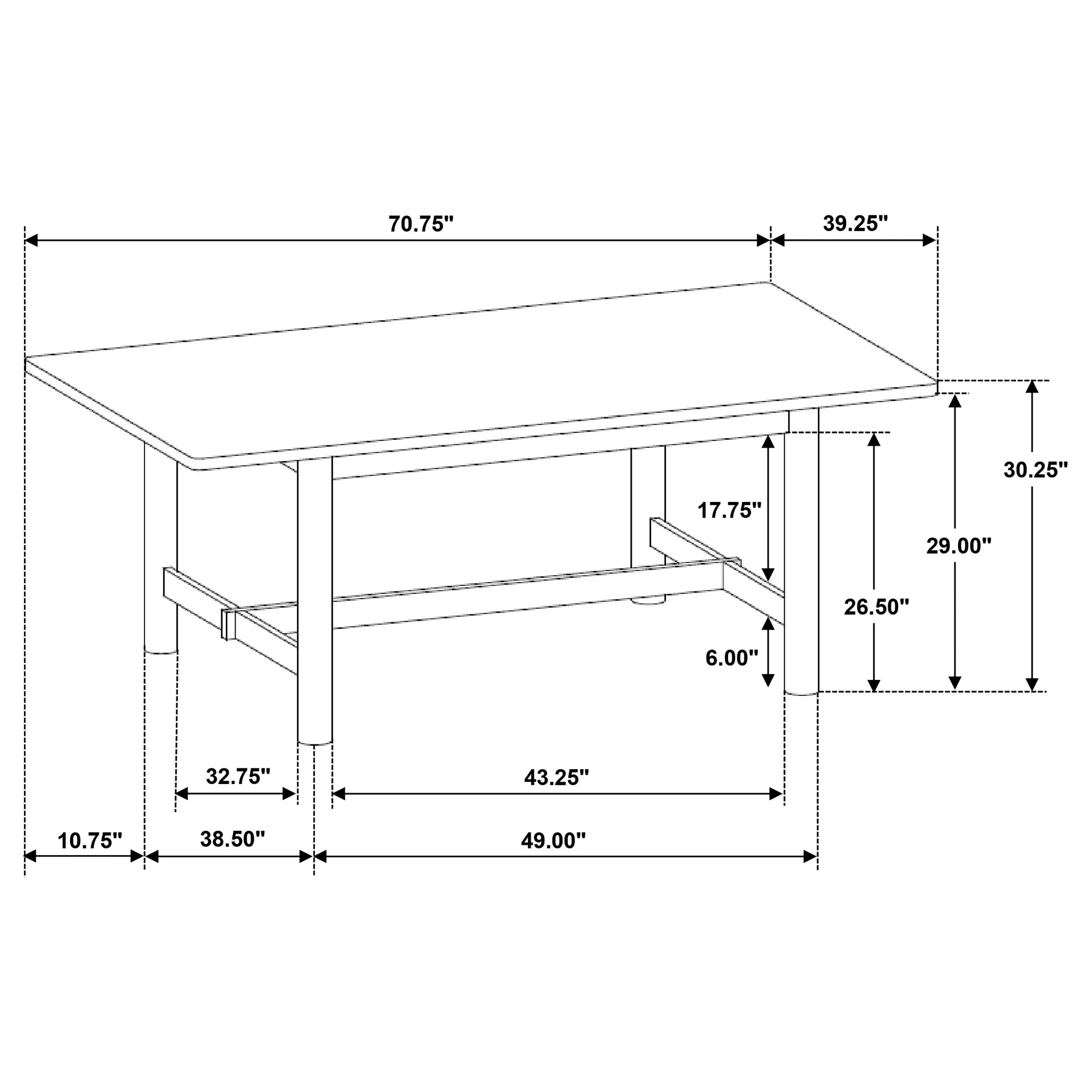 Crestmore 71-inch Rectangular Wood Dining Table Walnut - Image 9