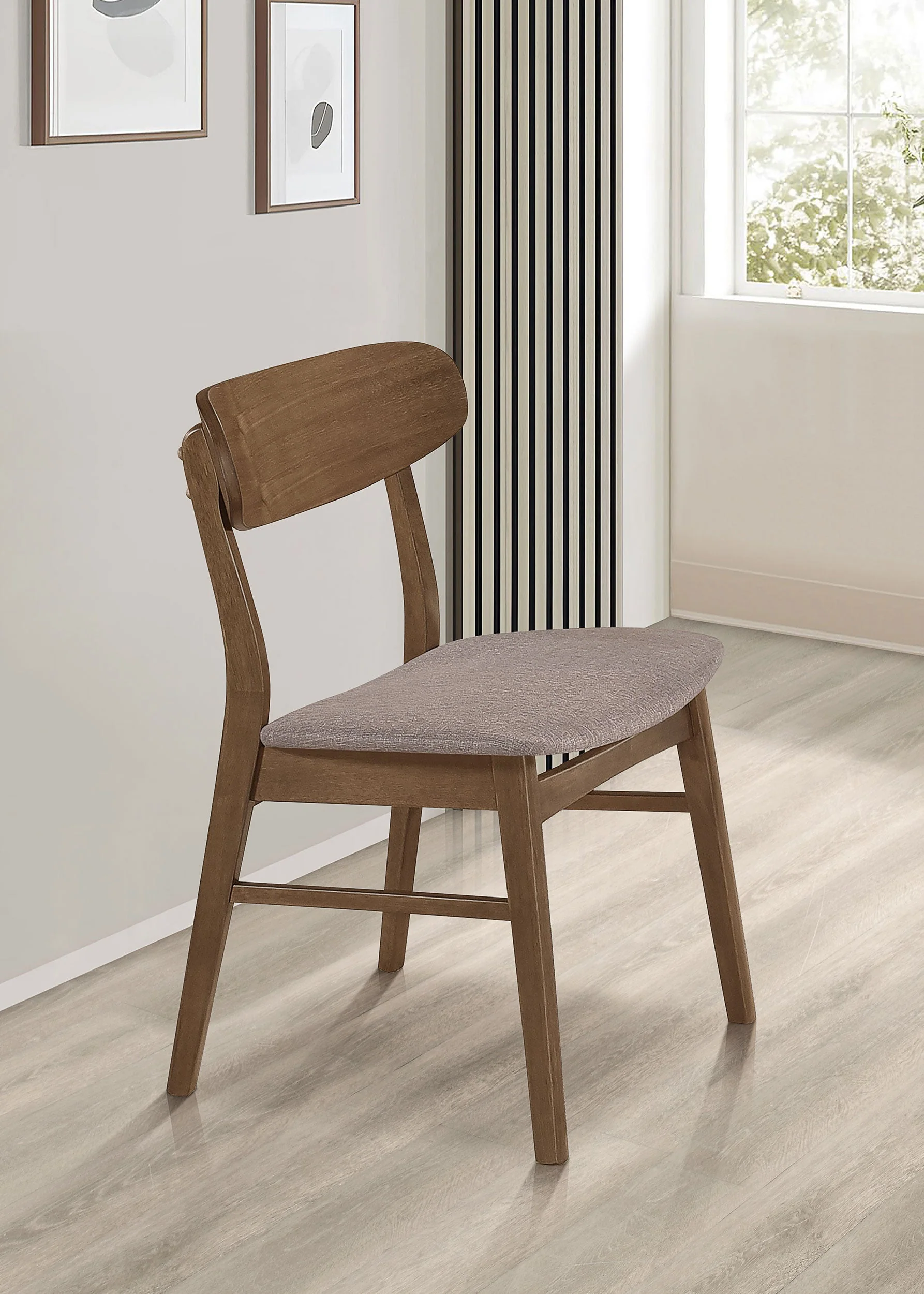 Dortch Dining Side Chair Walnut and Brown (Set of 2) - Image 3