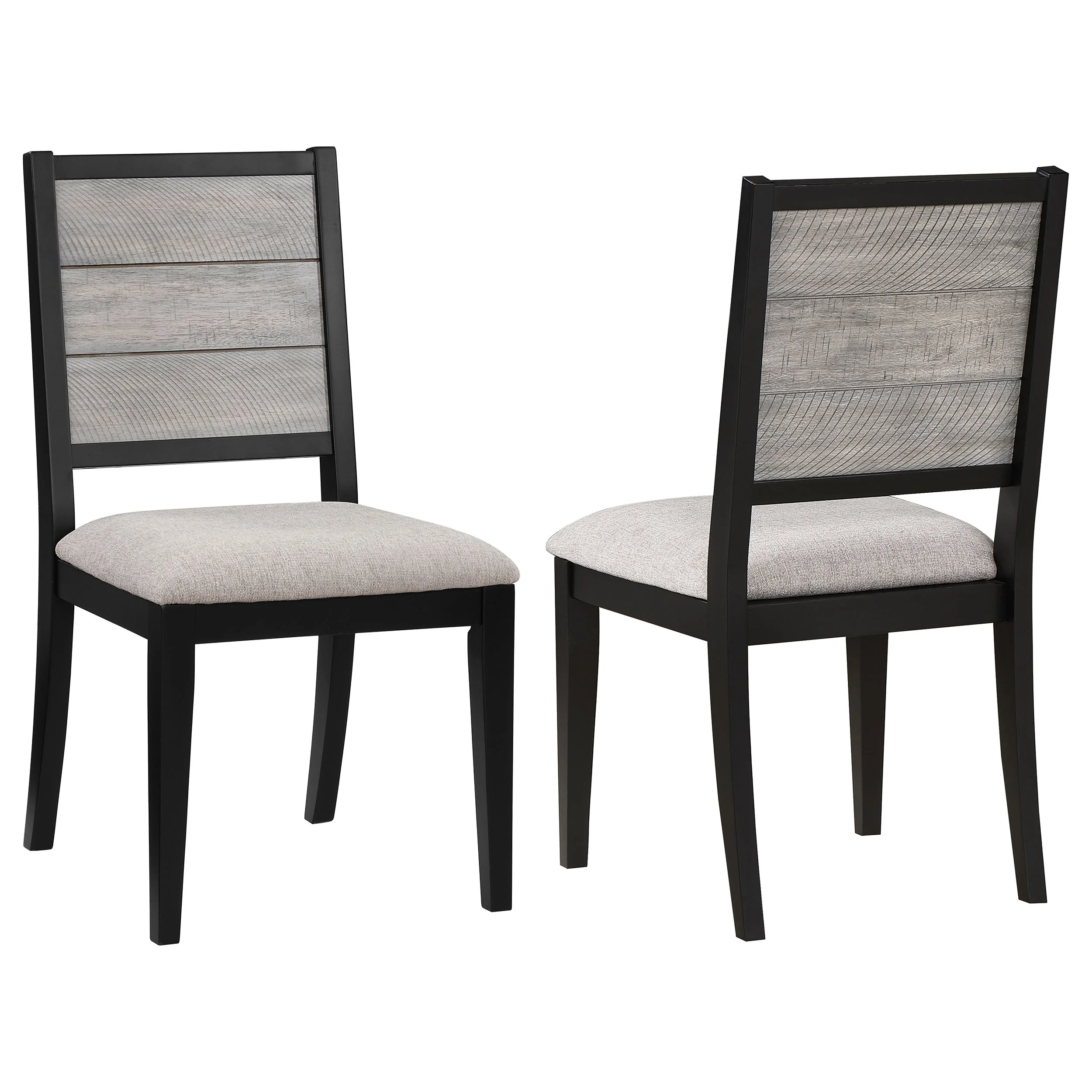 Elodie Wood Dining Side Chair Grey and Black (Set of 2) - Image 2