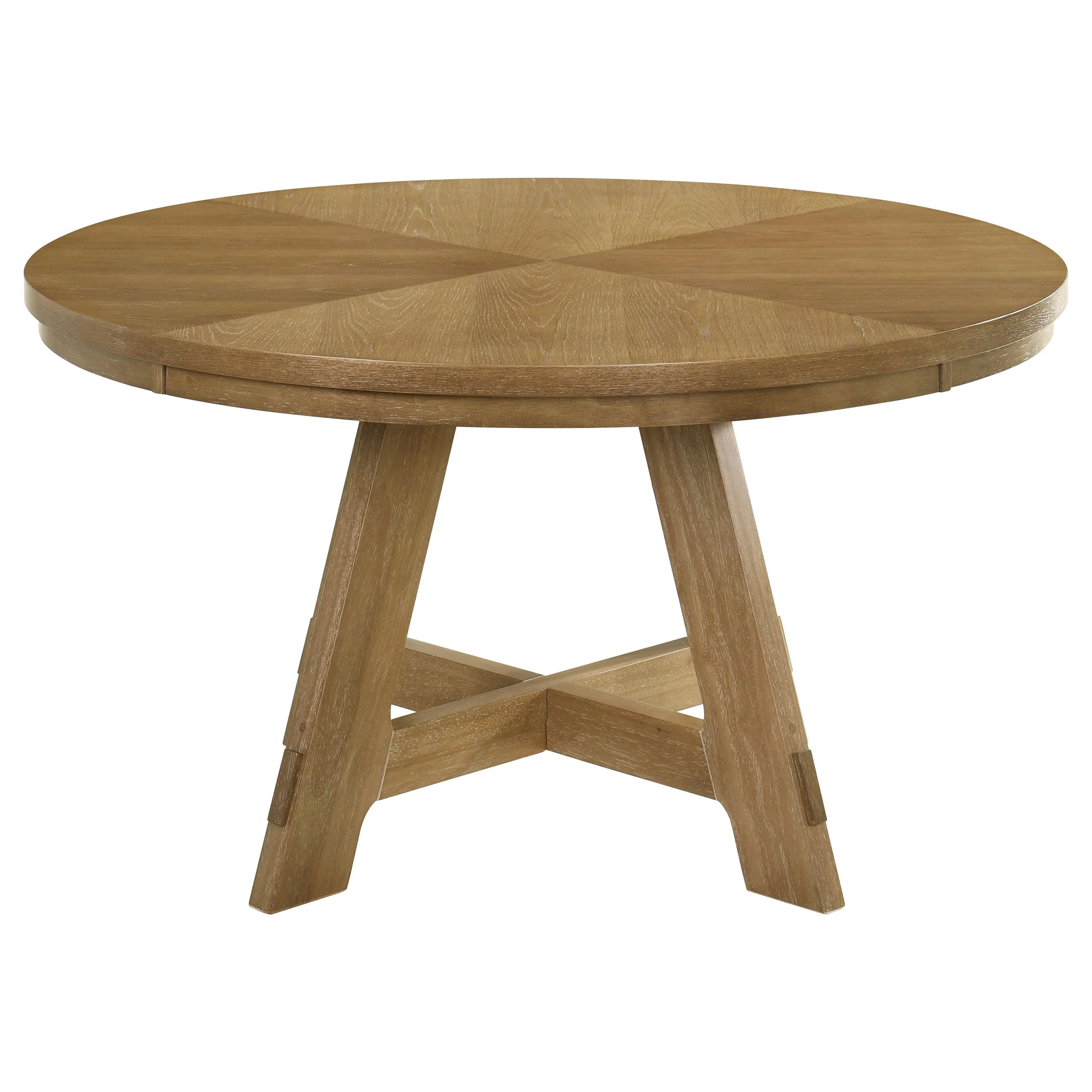 Danvers Round 54-inch Wood Dining Table Brown Oak - Image 4