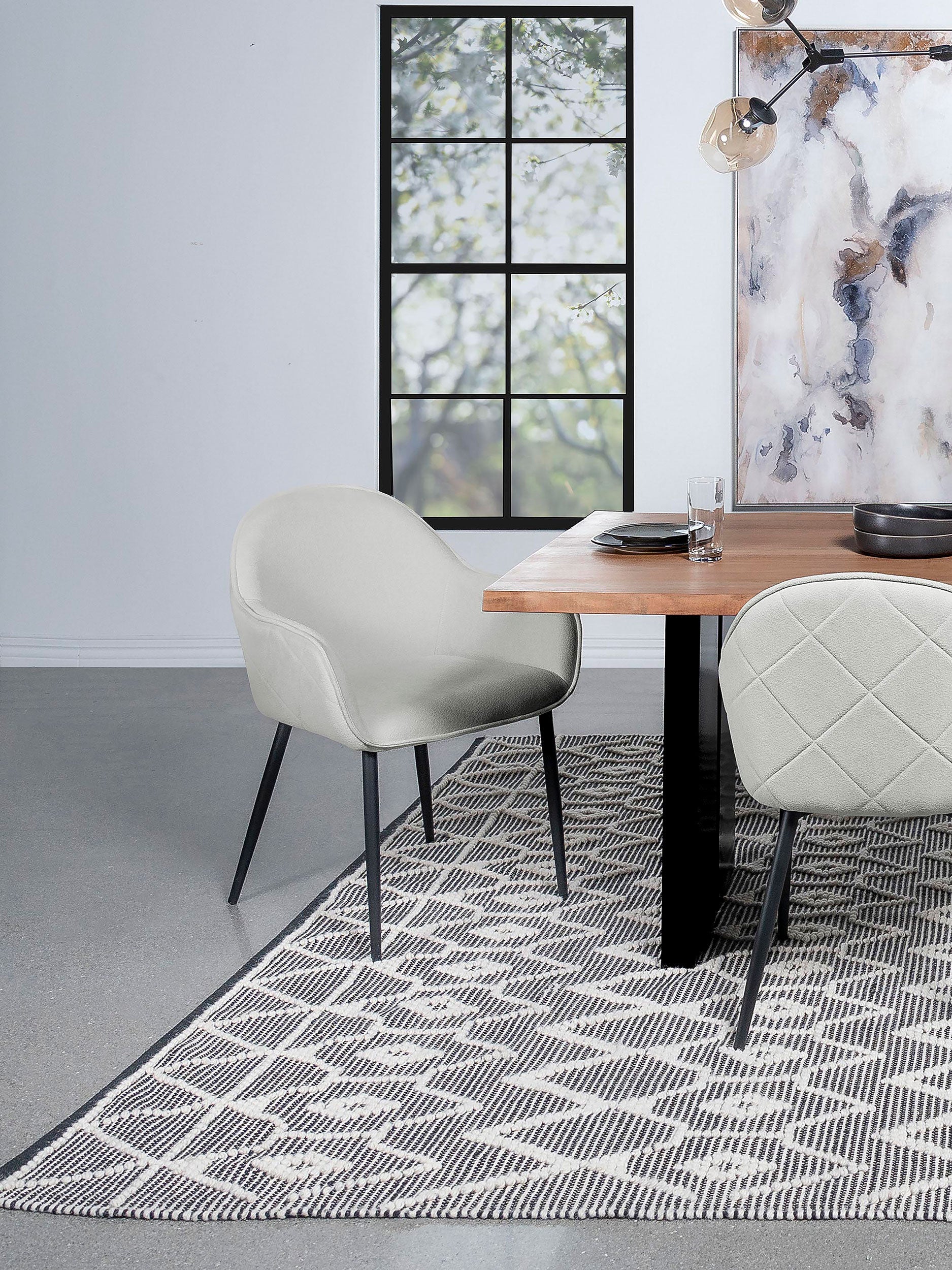 Emma Fabric Upholstered Dining Arm Chair Fog (Set of 2) - Image 5