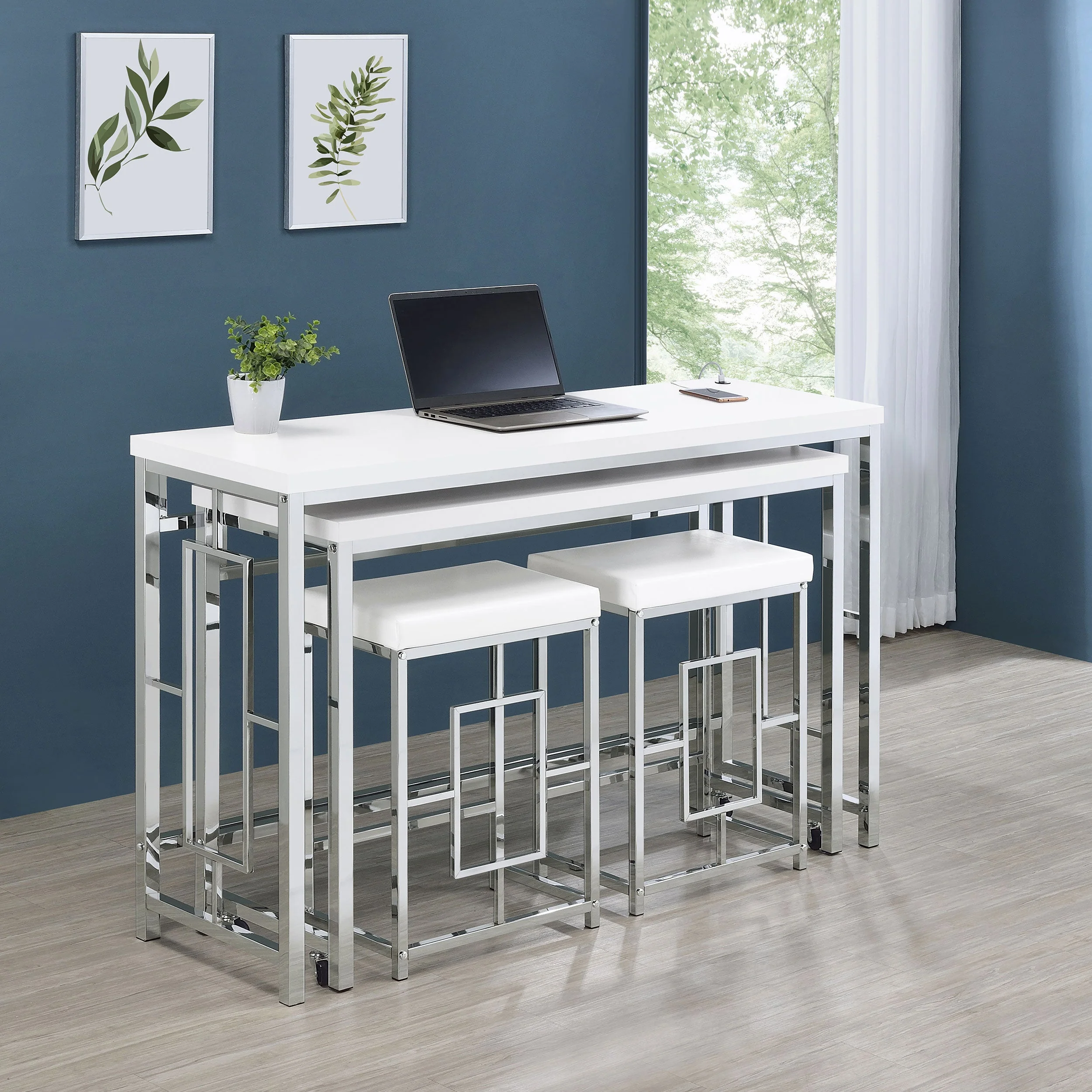 Jackson 4-piece Multipurpose Counter Height Table Set White - Image 3