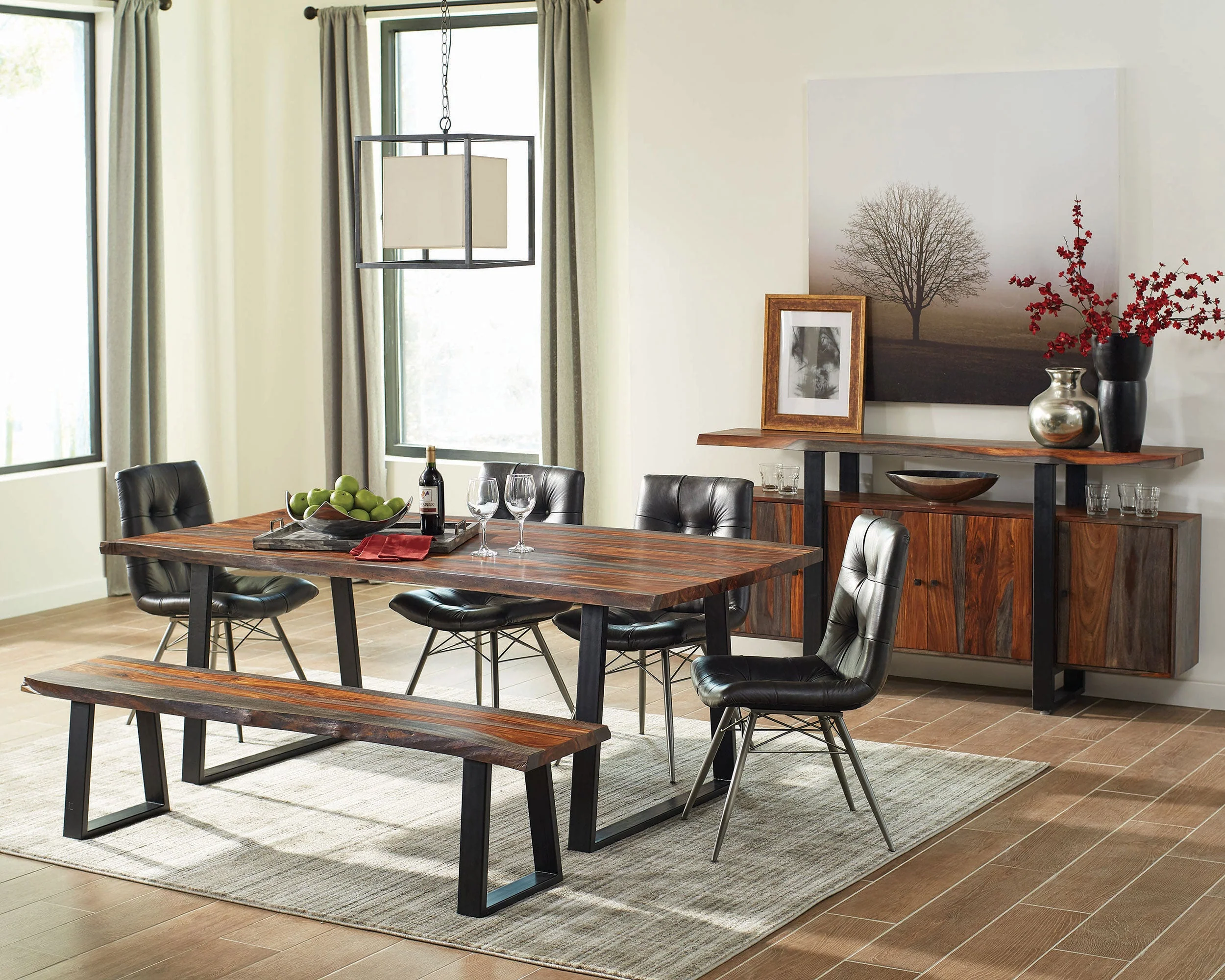 Ditman 80-inch Live Edge Dining Table Grey Sheesham - Image 10