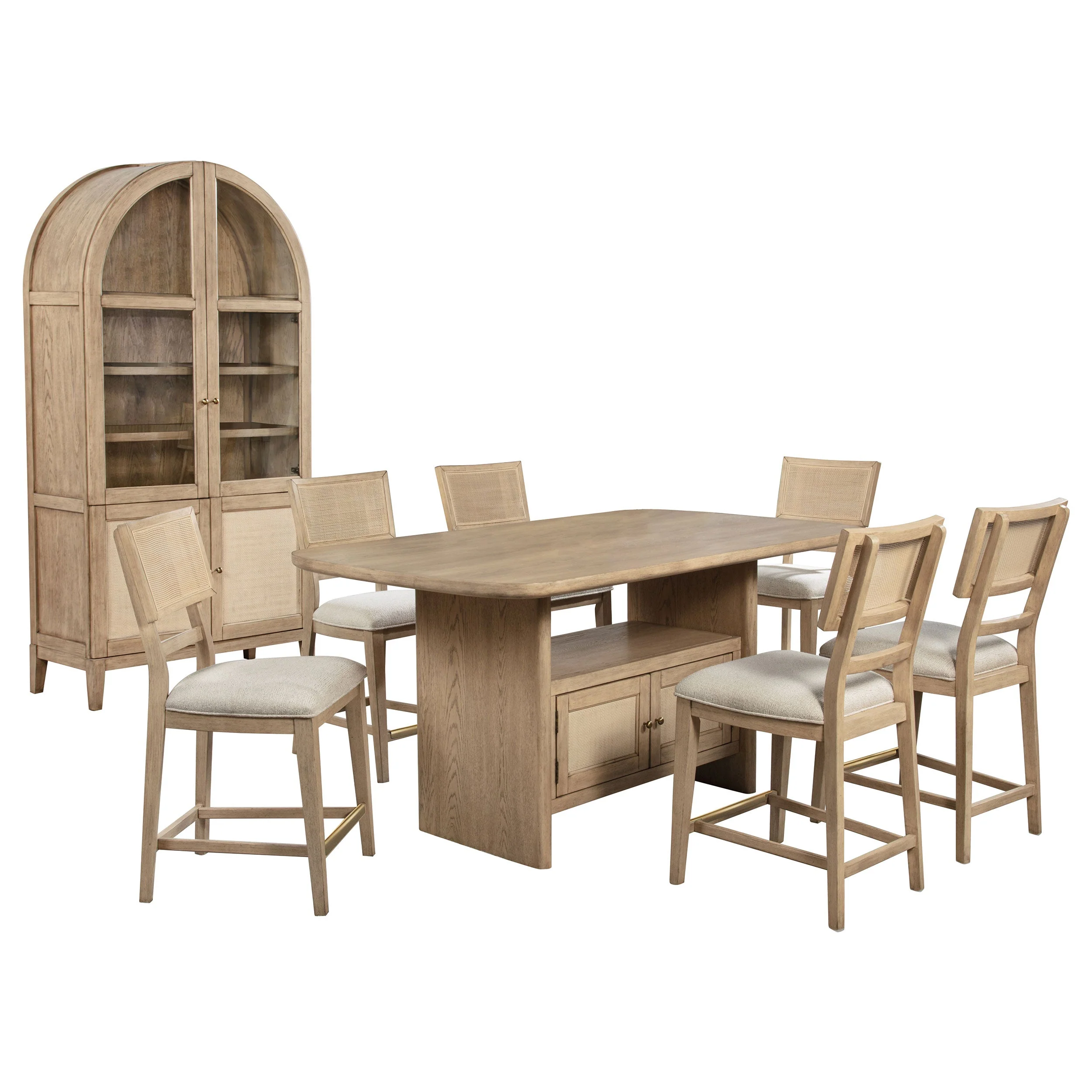 Kailani Wood Counter Height Dining Set Beige Oak - Image 6
