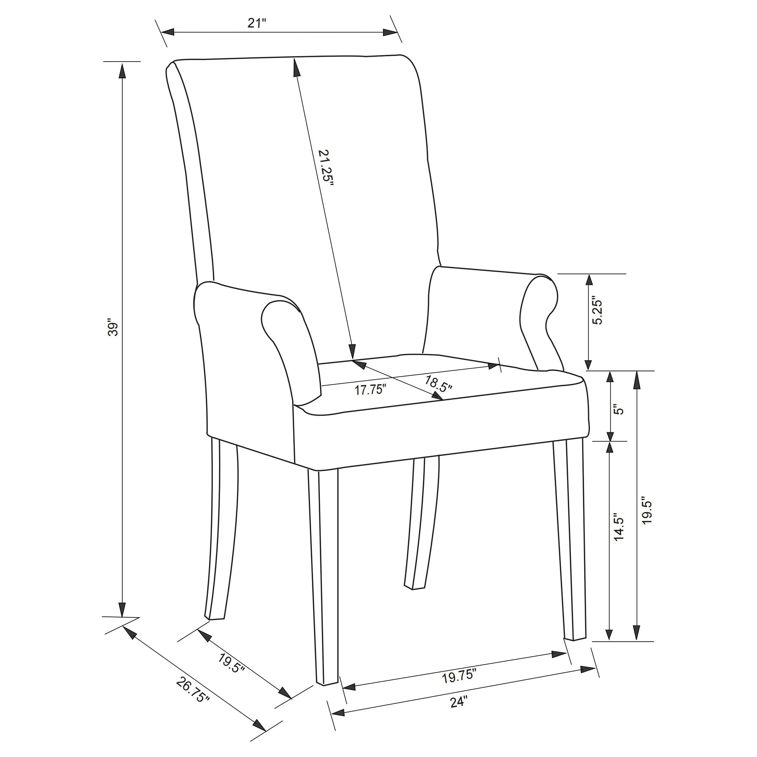 Herran Upholstered Arm Chair Beige - Image 12