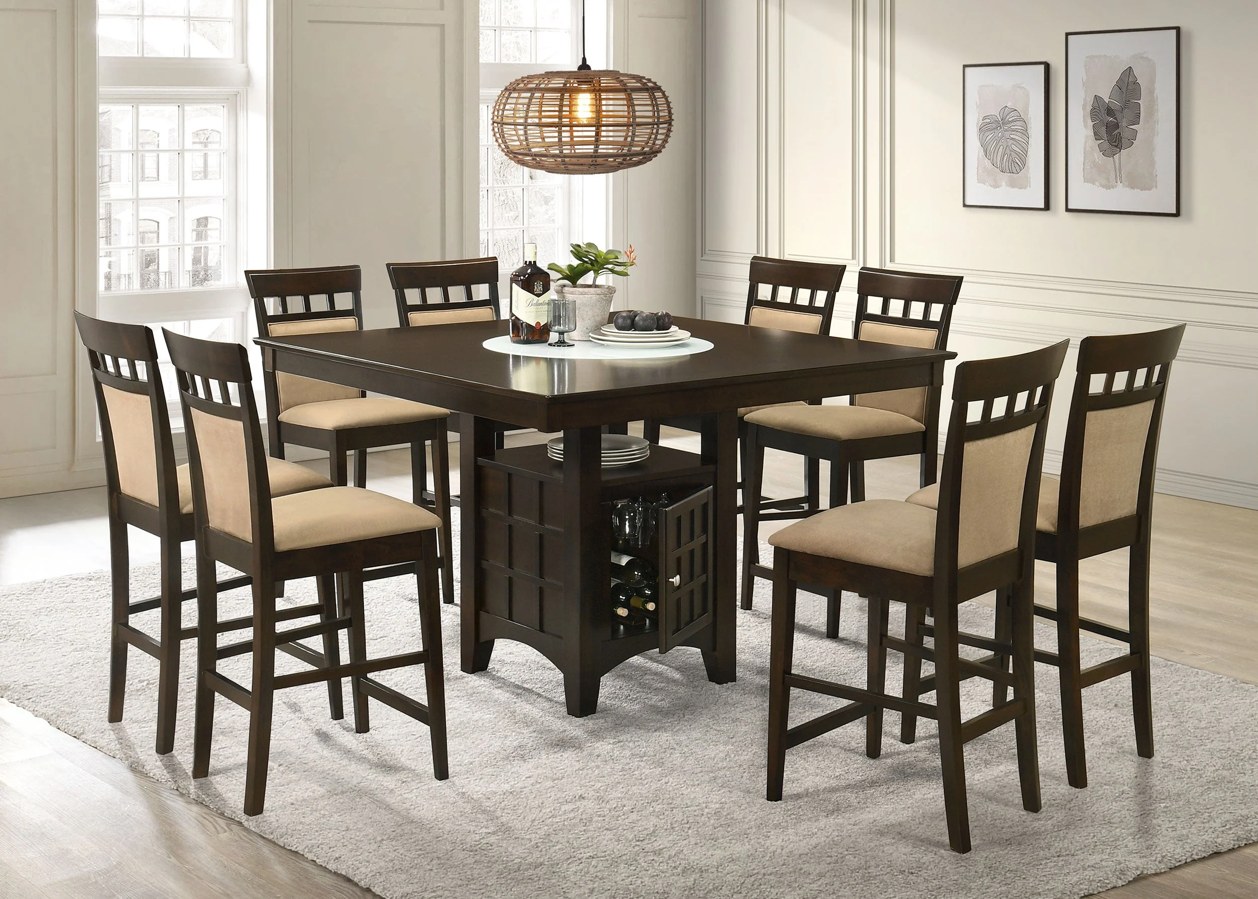 Gabriel Square Counter Height Dining Set Cappuccino - Image 6