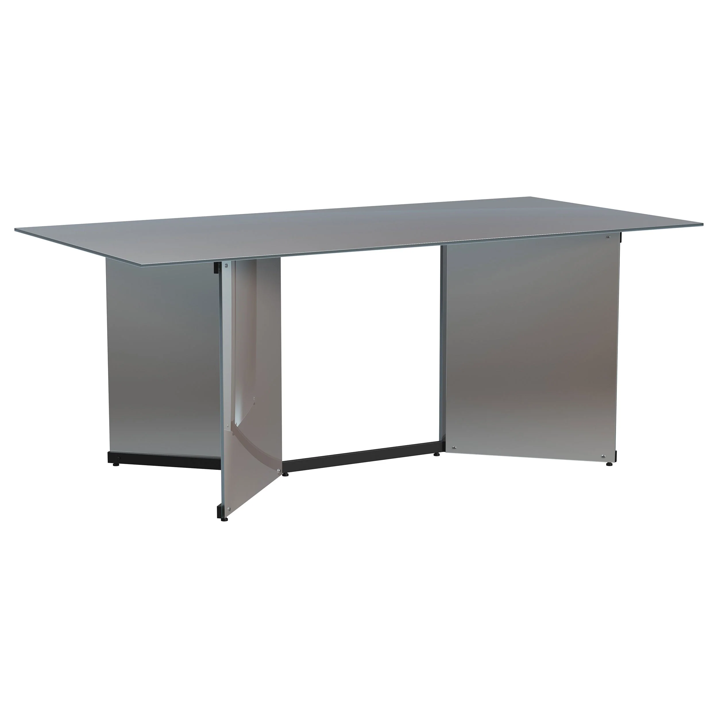 Emery 76-inch Rectangular Mirrored Dining Table Silver - Image 2