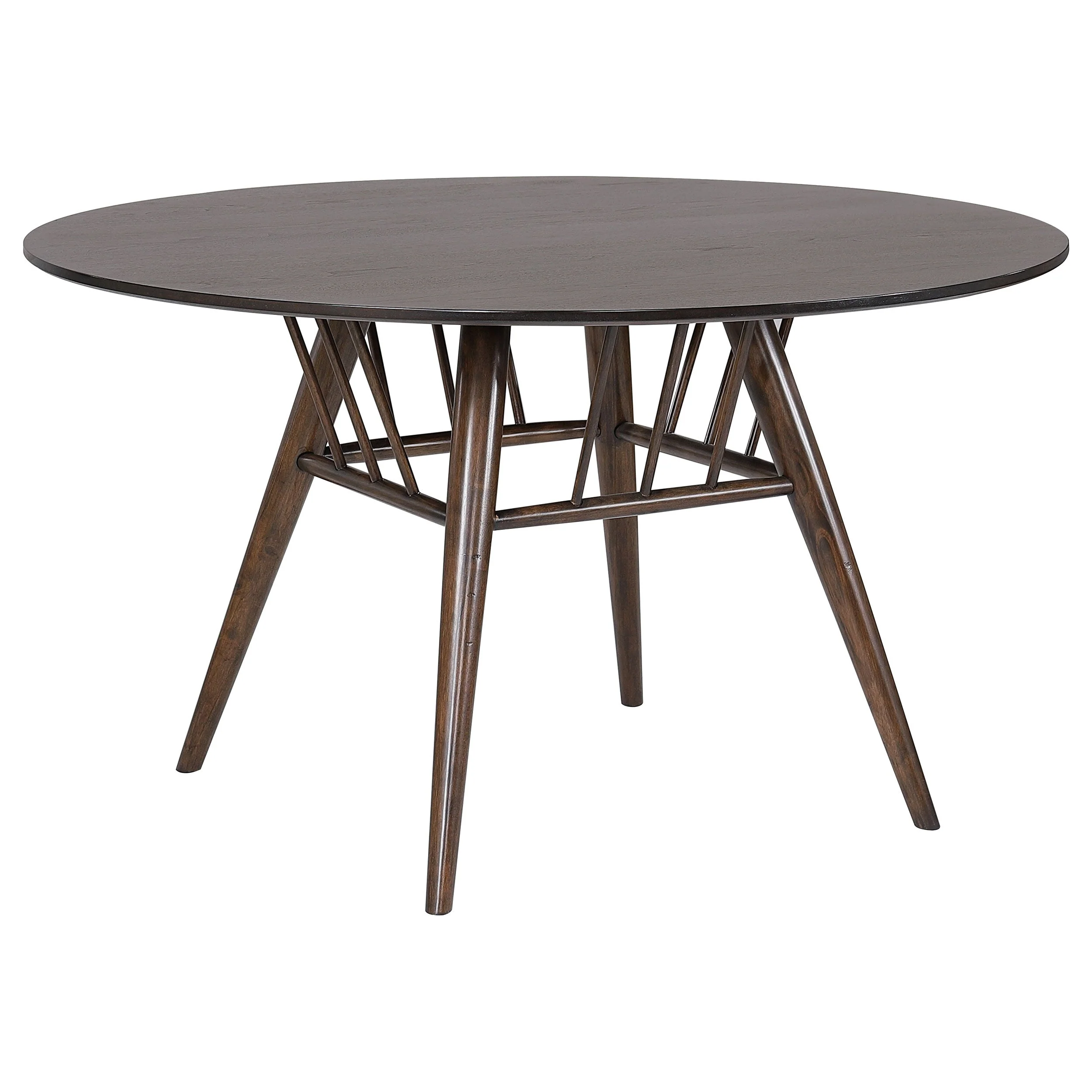 Everton Round 53-inch Wood Dining Table Dark Walnut - Image 2