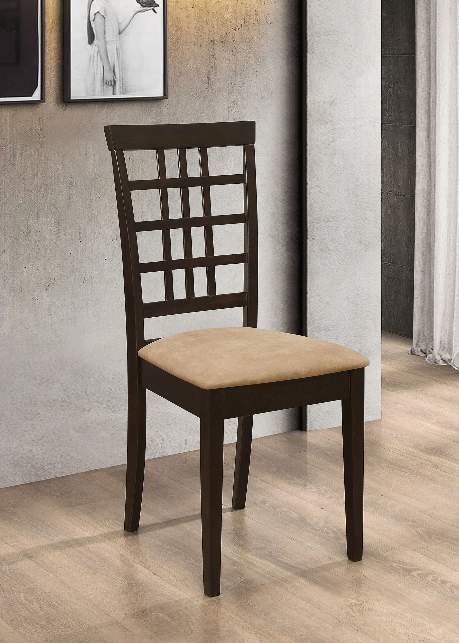 Kelso Lattice Back Dining Side Chair Cappuccino (Set of 2) - Image 3
