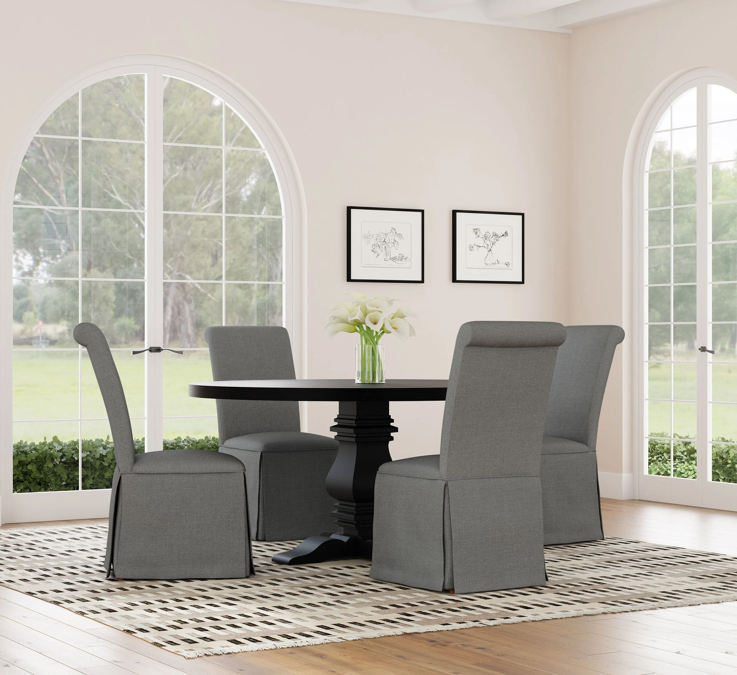 Florence Round 60-inch Wood Dining Table - Image 18