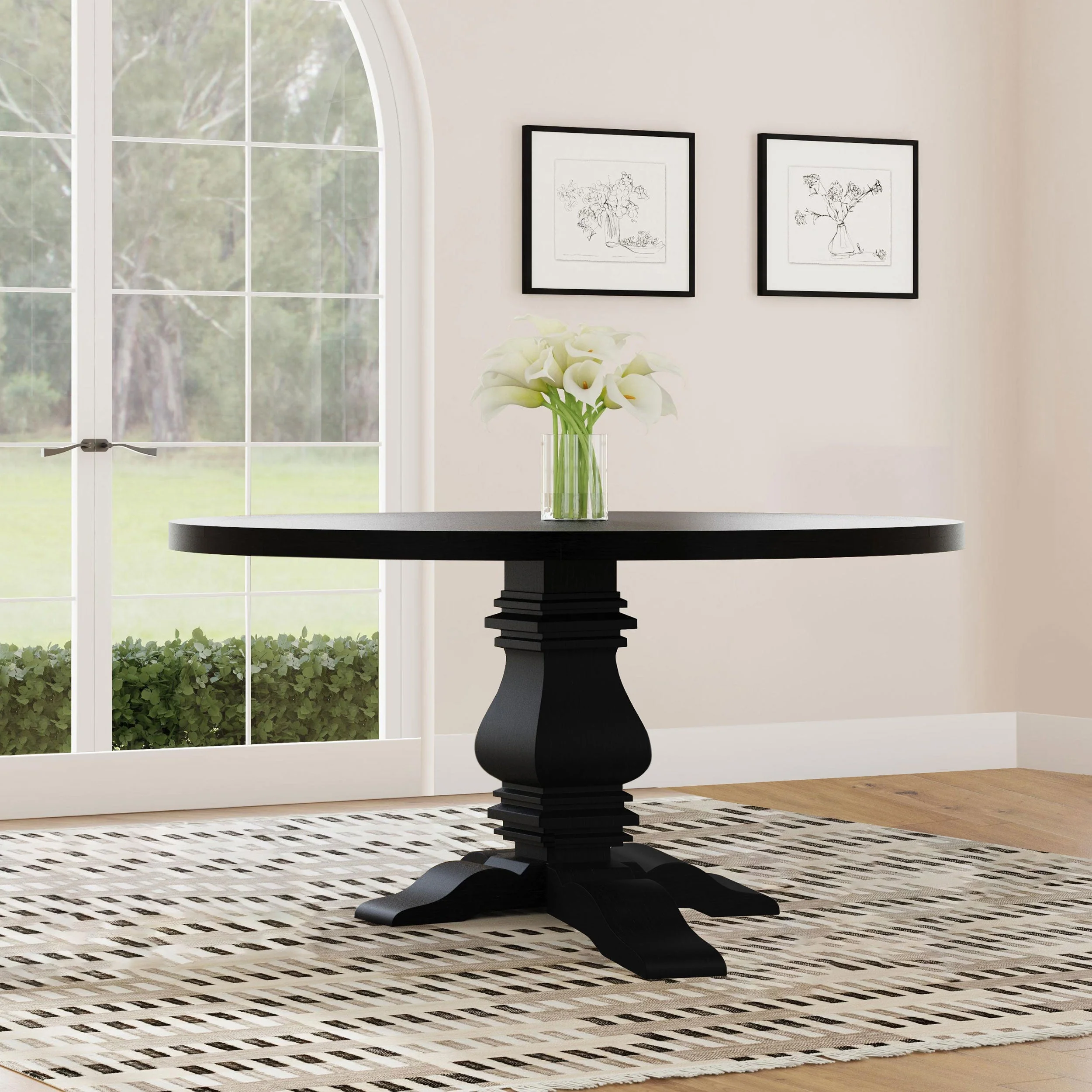 Florence Round 60-inch Wood Dining Table - Image 6